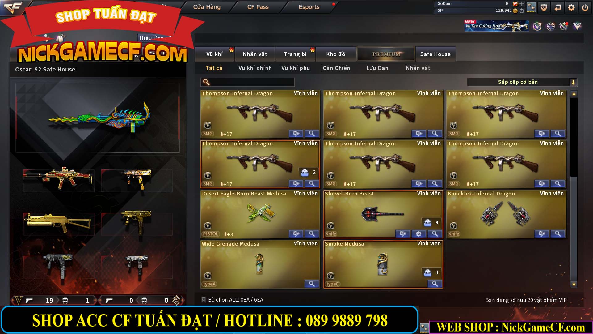 MÃ CF14484 - GIÁ : 2850K - CHIẾN ZOM SIÊU XINH - 20 VIP - GẦN VIP3