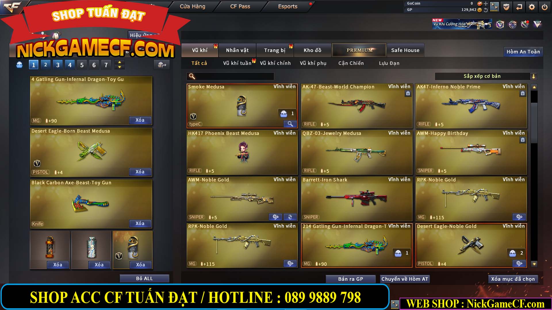 MÃ CF14484 - GIÁ : 2850K - CHIẾN ZOM SIÊU XINH - 20 VIP - GẦN VIP3