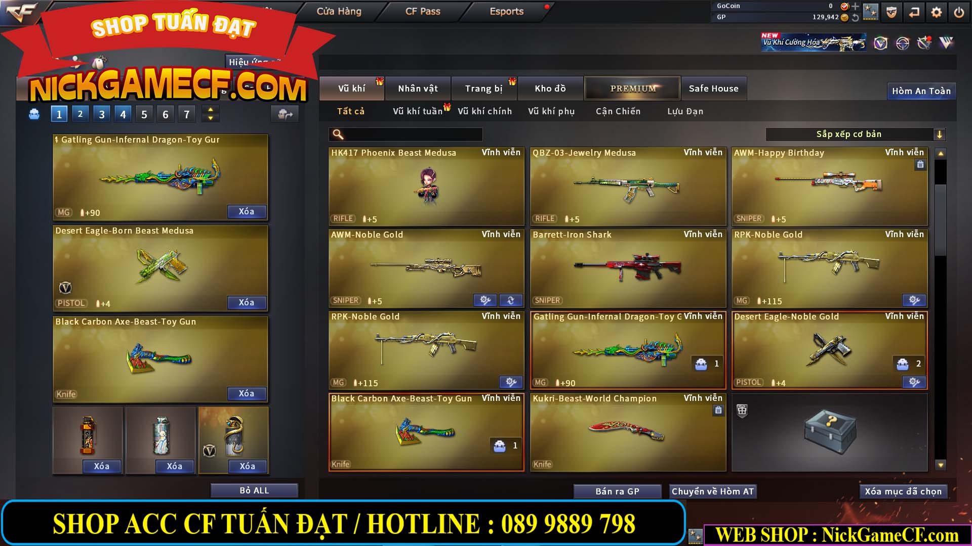 MÃ CF14484 - GIÁ : 2850K - CHIẾN ZOM SIÊU XINH - 20 VIP - GẦN VIP3