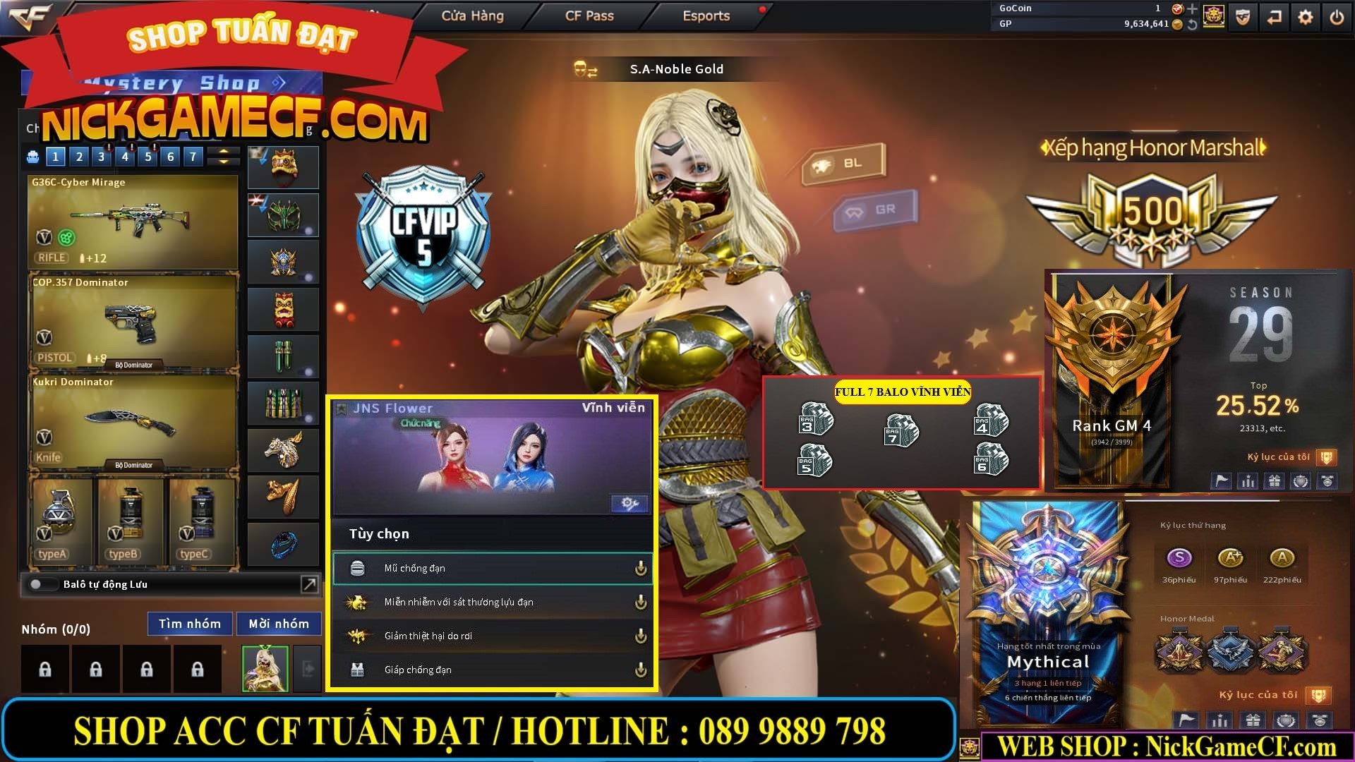 MÃ CF14488 - GIÁ : 4M5 - CHIẾN C4 XINH + ZOM THỦ - 32 VIP - VIP5