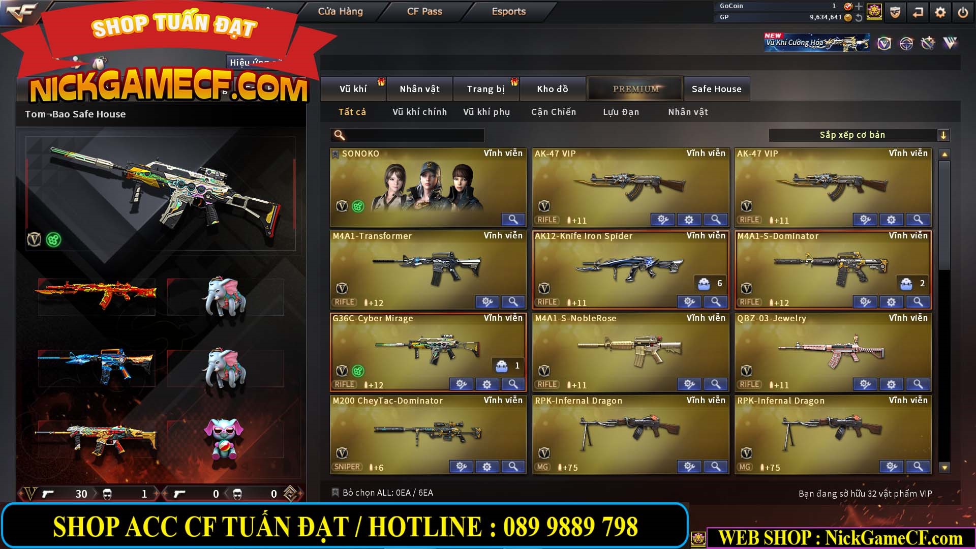 MÃ CF14488 - GIÁ : 4M5 - CHIẾN C4 XINH + ZOM THỦ - 32 VIP - VIP5