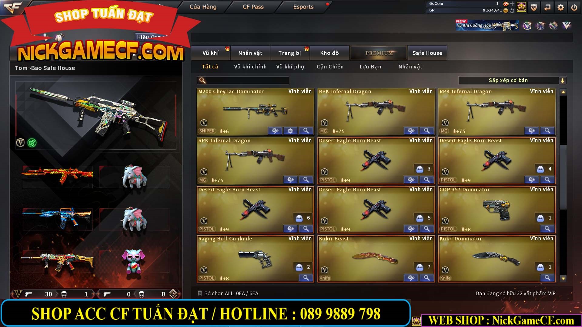 MÃ CF14488 - GIÁ : 4M5 - CHIẾN C4 XINH + ZOM THỦ - 32 VIP - VIP5