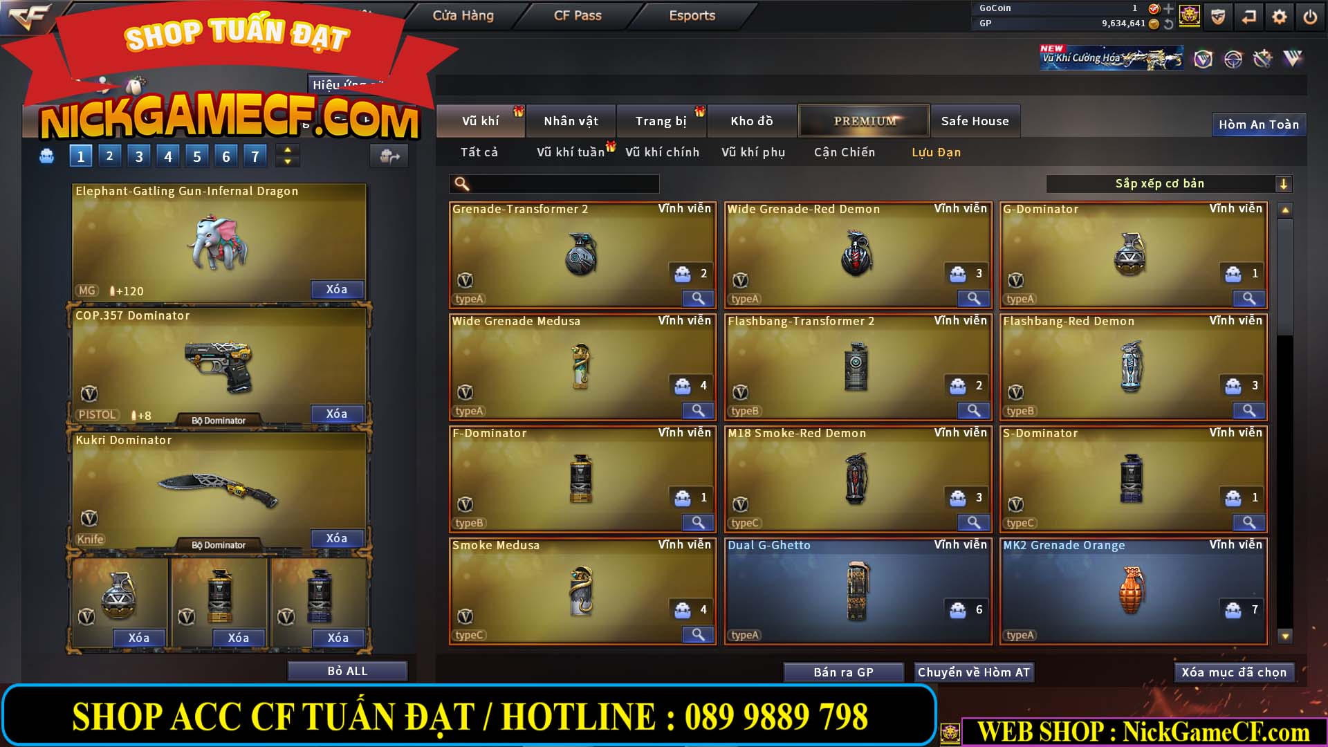 MÃ CF14488 - GIÁ : 4M5 - CHIẾN C4 XINH + ZOM THỦ - 32 VIP - VIP5