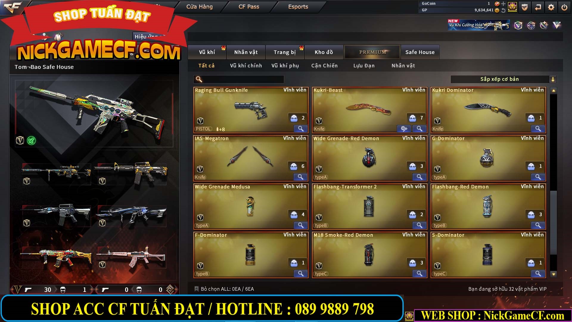 MÃ CF14488 - GIÁ : 4M5 - CHIẾN C4 XINH + ZOM THỦ - 32 VIP - VIP5