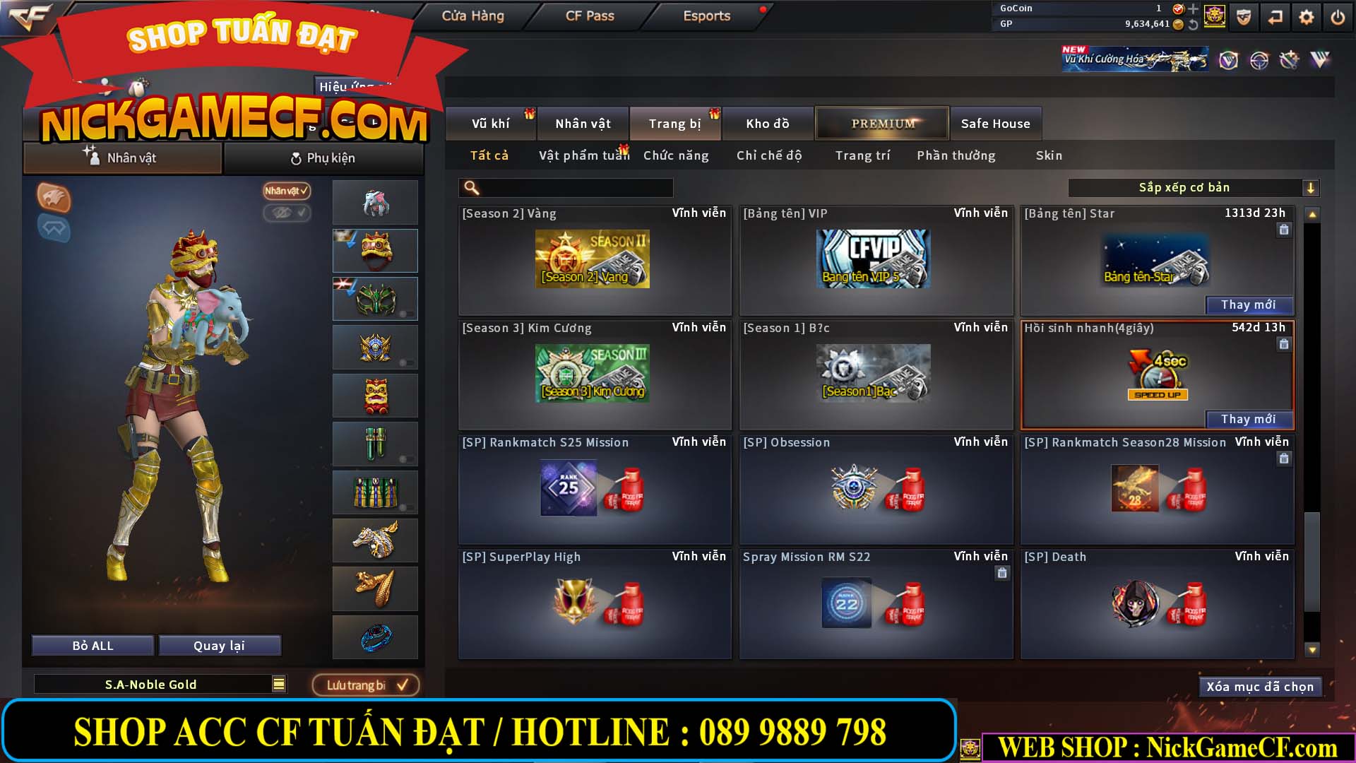 MÃ CF14488 - GIÁ : 4M5 - CHIẾN C4 XINH + ZOM THỦ - 32 VIP - VIP5