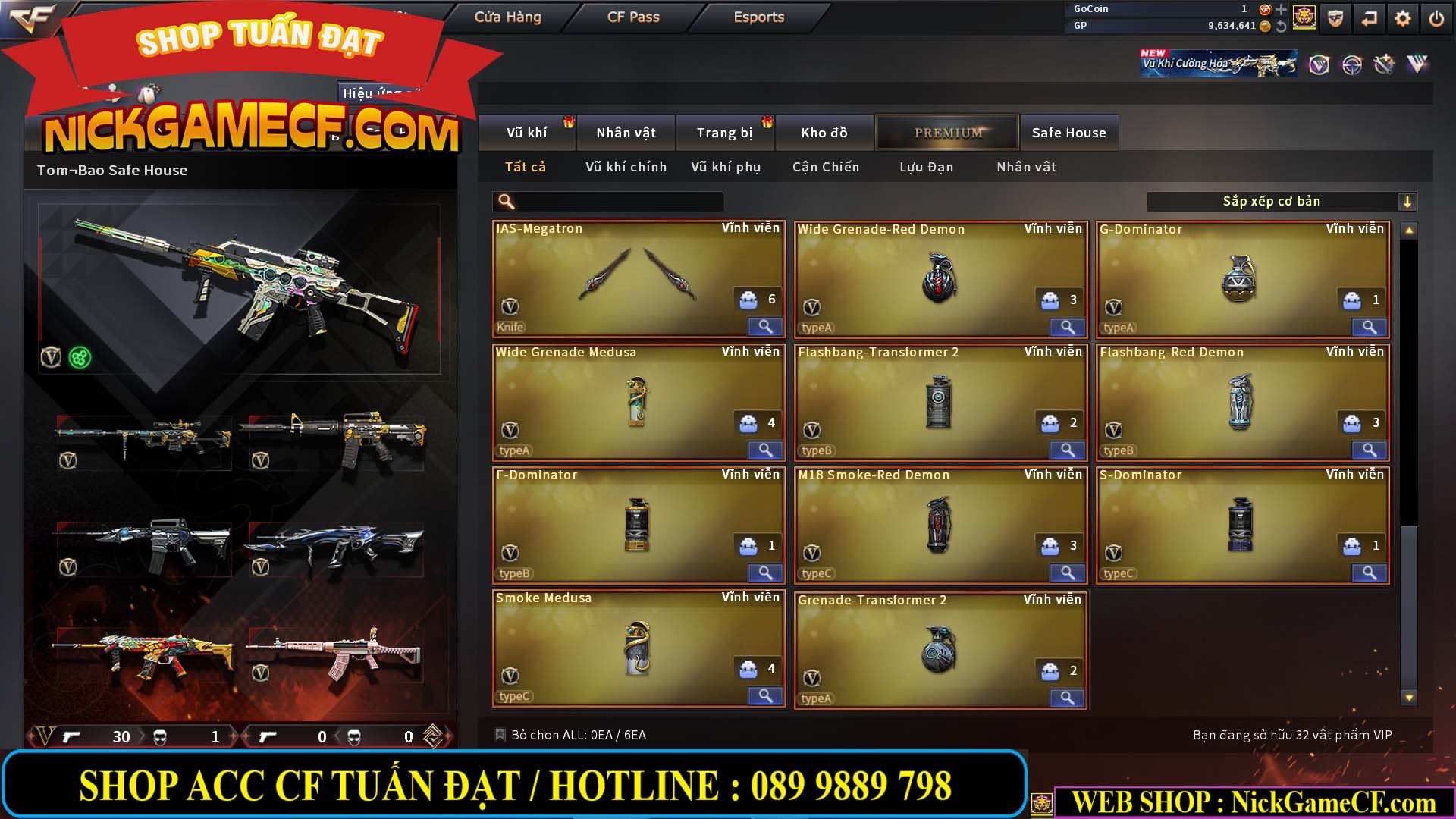 MÃ CF14488 - GIÁ : 4M5 - CHIẾN C4 XINH + ZOM THỦ - 32 VIP - VIP5