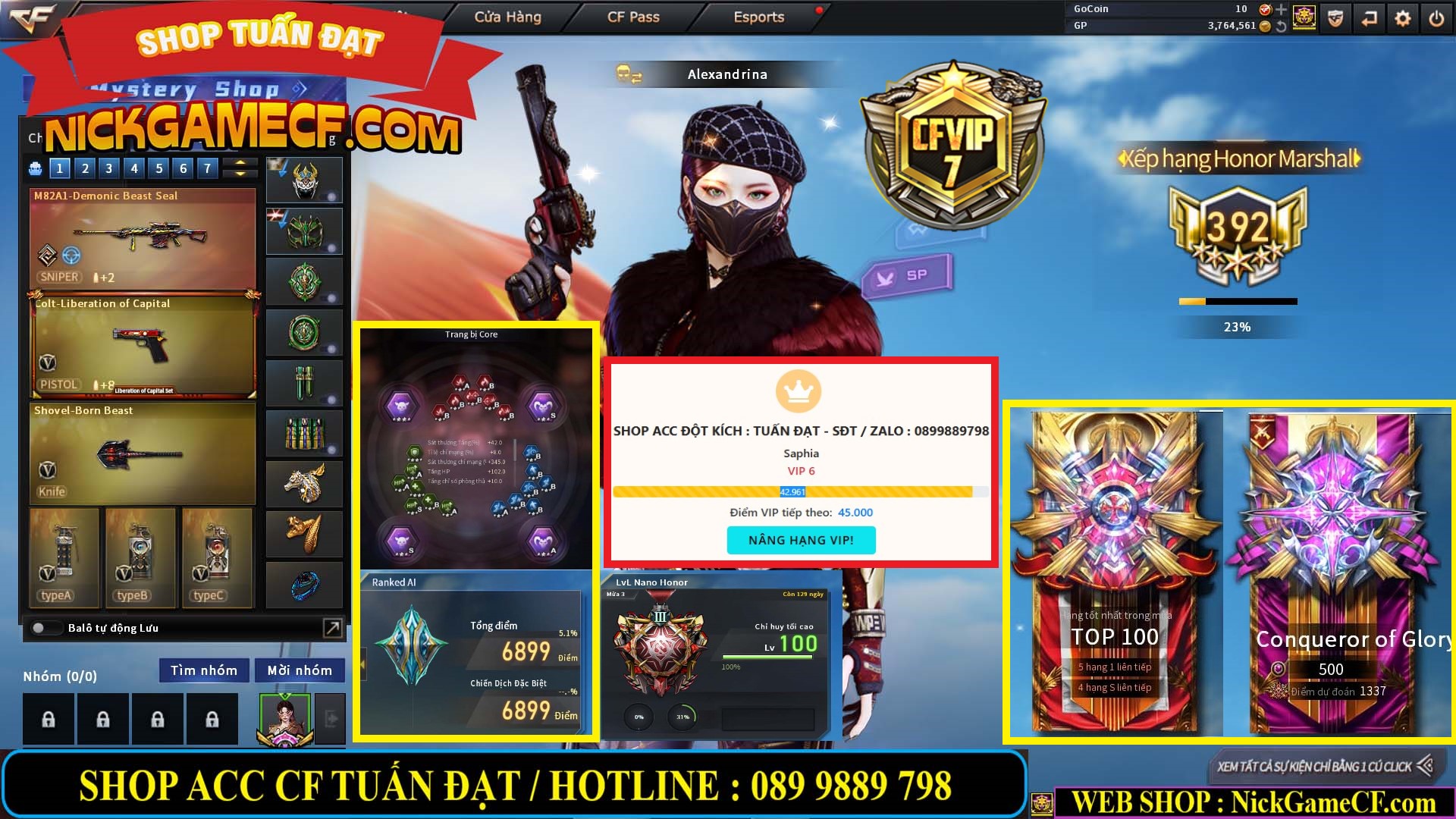 MÃ CF14499 - GIÁ : 7999K - CHIẾN ZOM C4 - 59 VIP + 2K GO LÊN VIP7