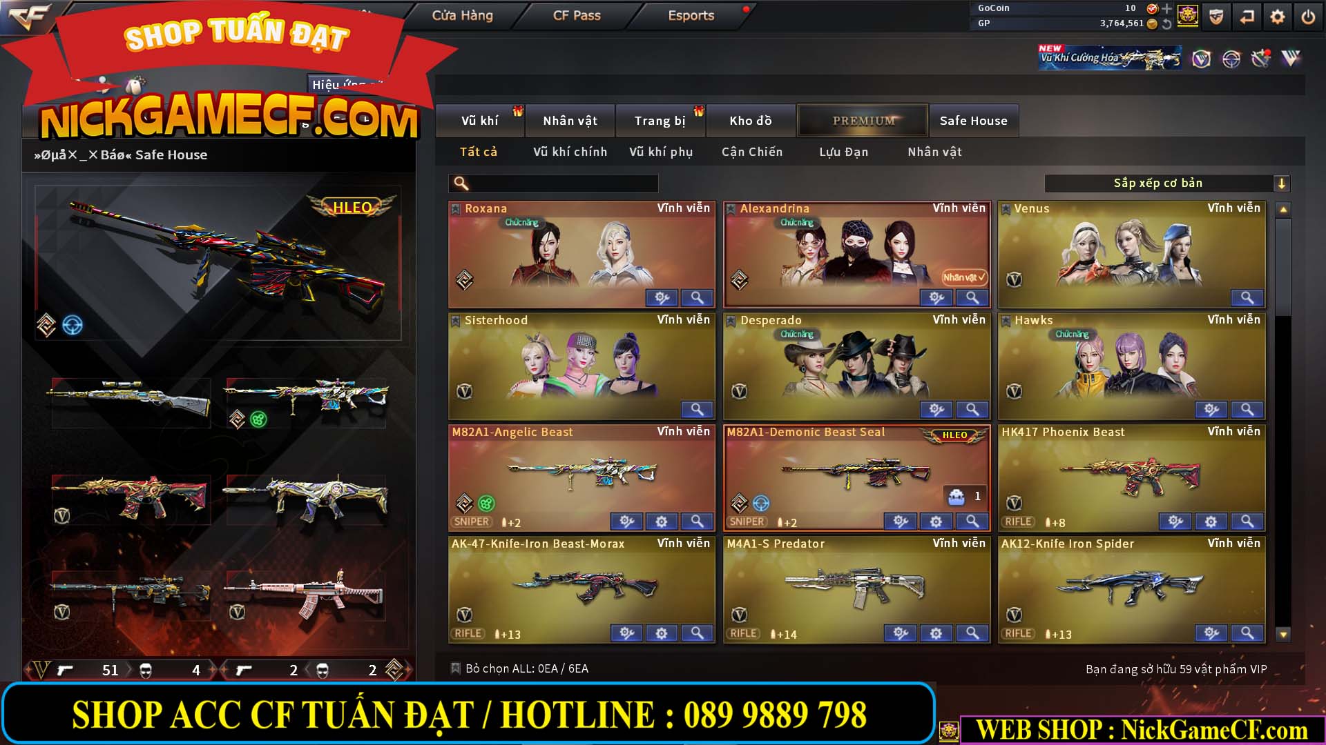 MÃ CF14499 - GIÁ : 7999K - CHIẾN ZOM C4 - 59 VIP + 2K GO LÊN VIP7