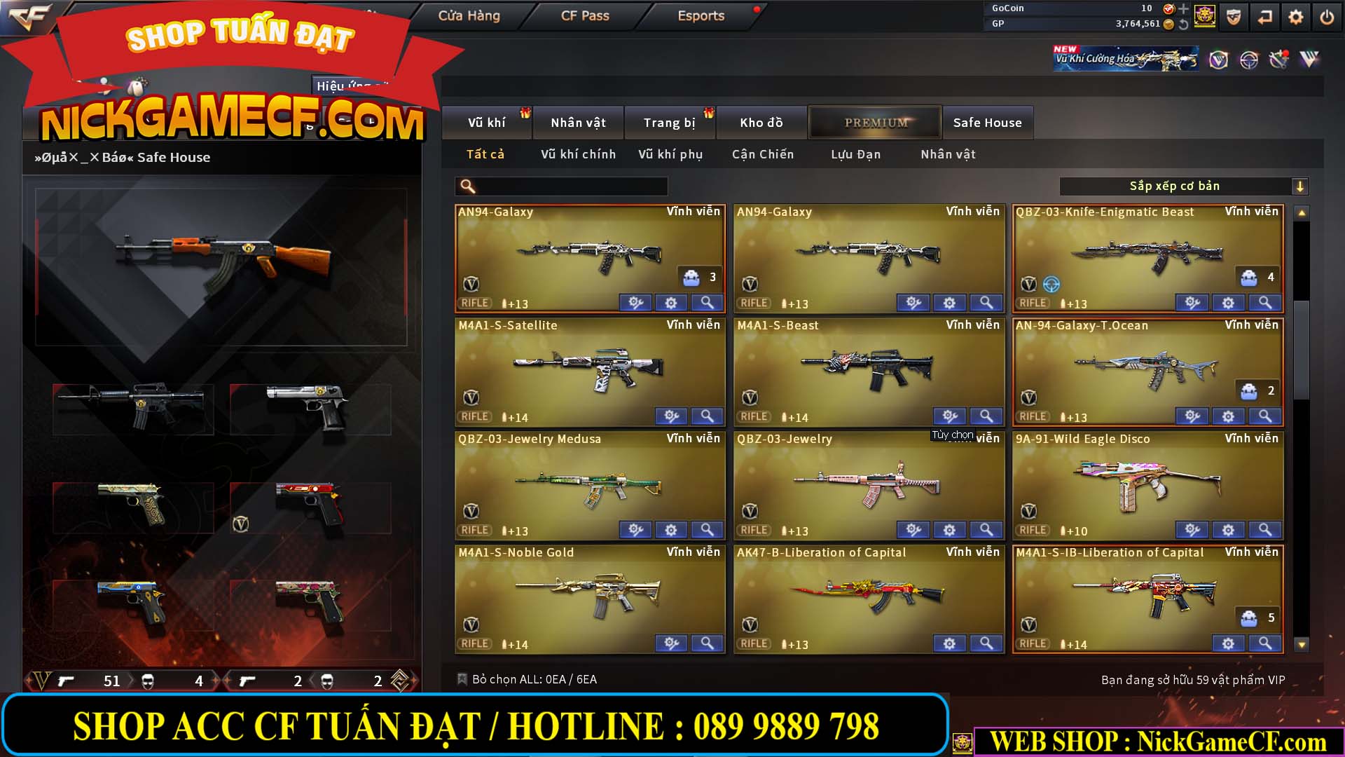 MÃ CF14499 - GIÁ : 7999K - CHIẾN ZOM C4 - 59 VIP + 2K GO LÊN VIP7