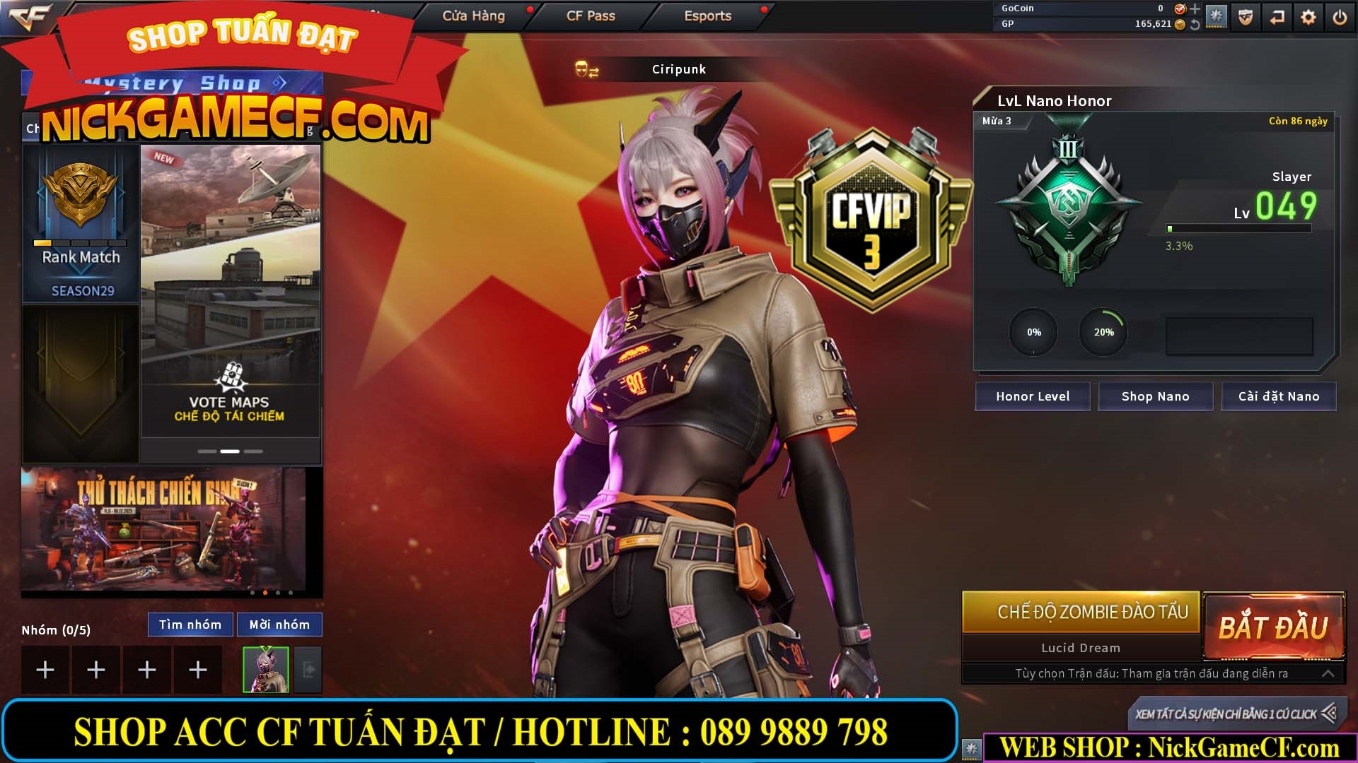 MÃ CF14500 - GIÁ : 1999K - CHIẾN ZOM C4 SIÊU XINH - VIP3 WEB