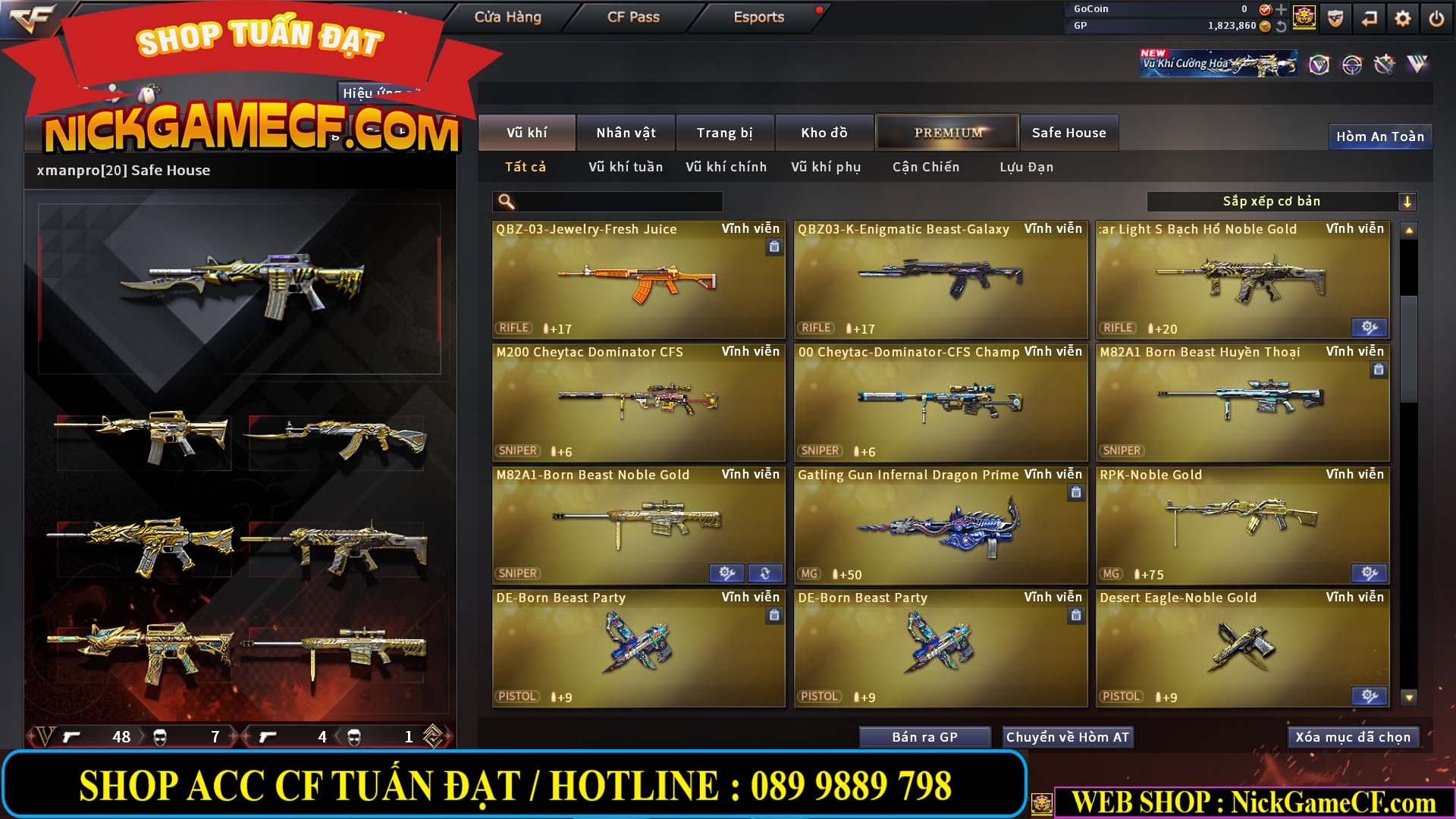 MÃ CF14547 - GIÁ : 9999K - SIÊU XỊN XÒ + 800 GO UP VIP7