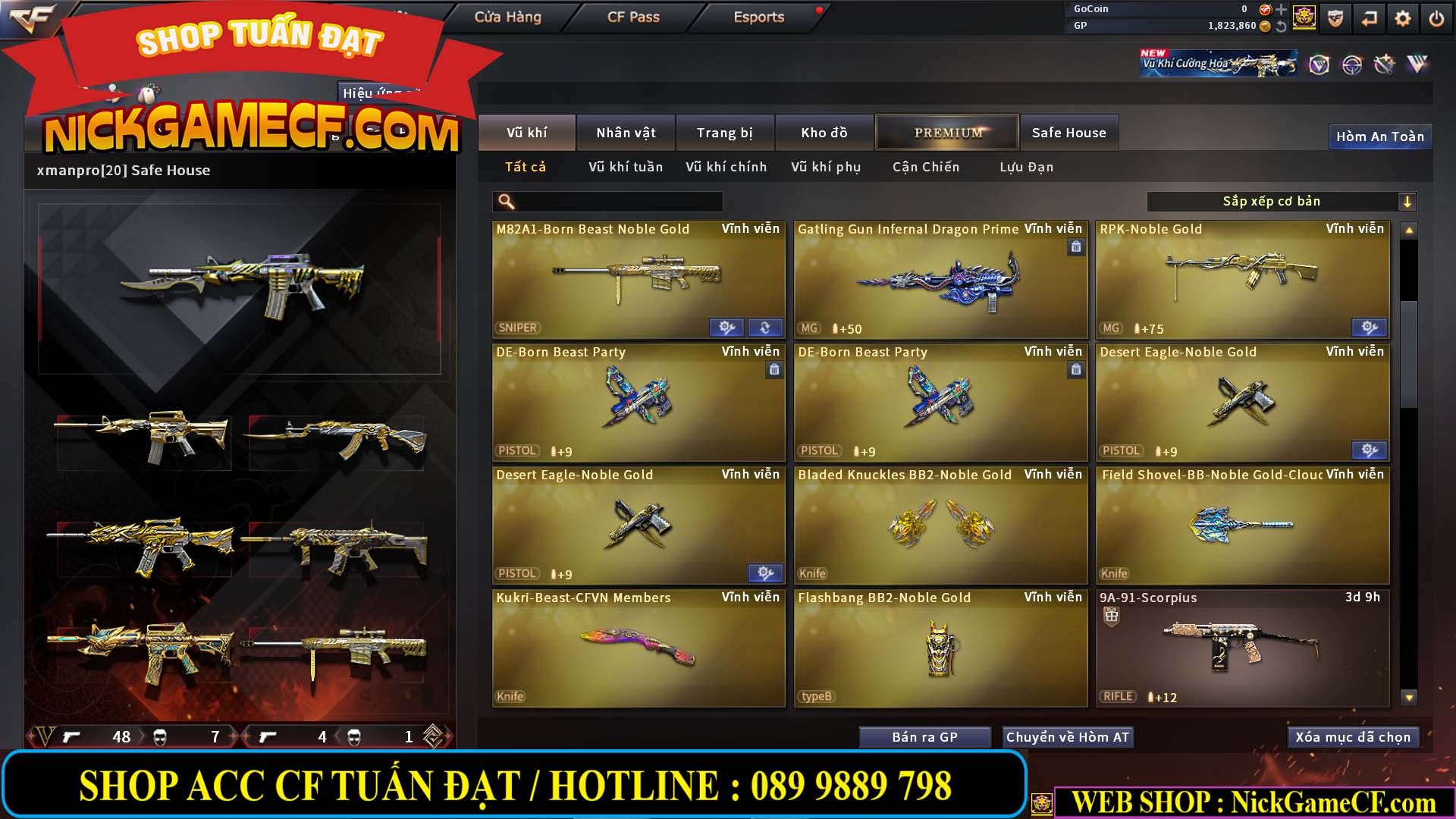 MÃ CF14547 - GIÁ : 9999K - SIÊU XỊN XÒ + 800 GO UP VIP7