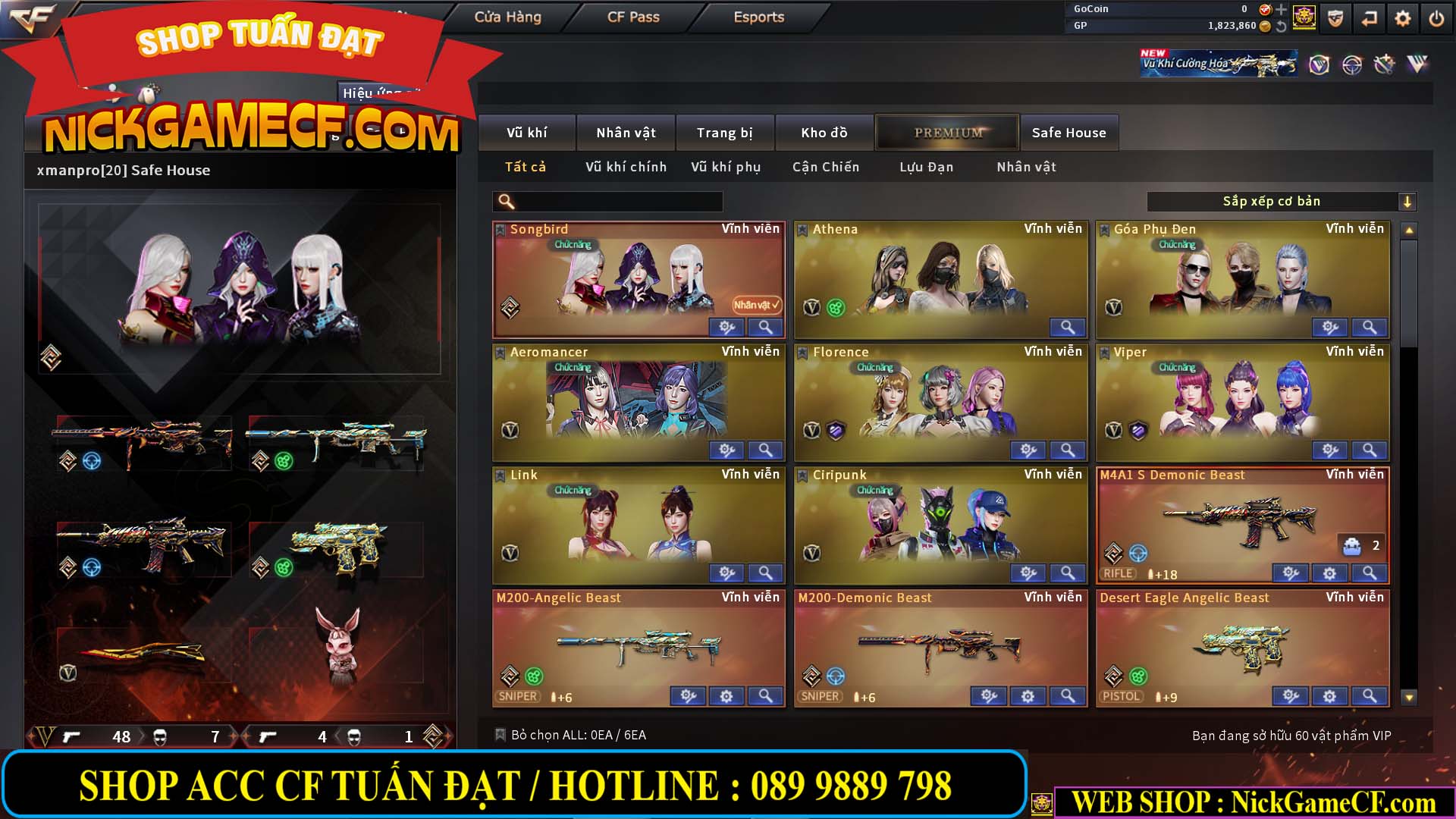 MÃ CF14547 - GIÁ : 9999K - SIÊU XỊN XÒ + 800 GO UP VIP7