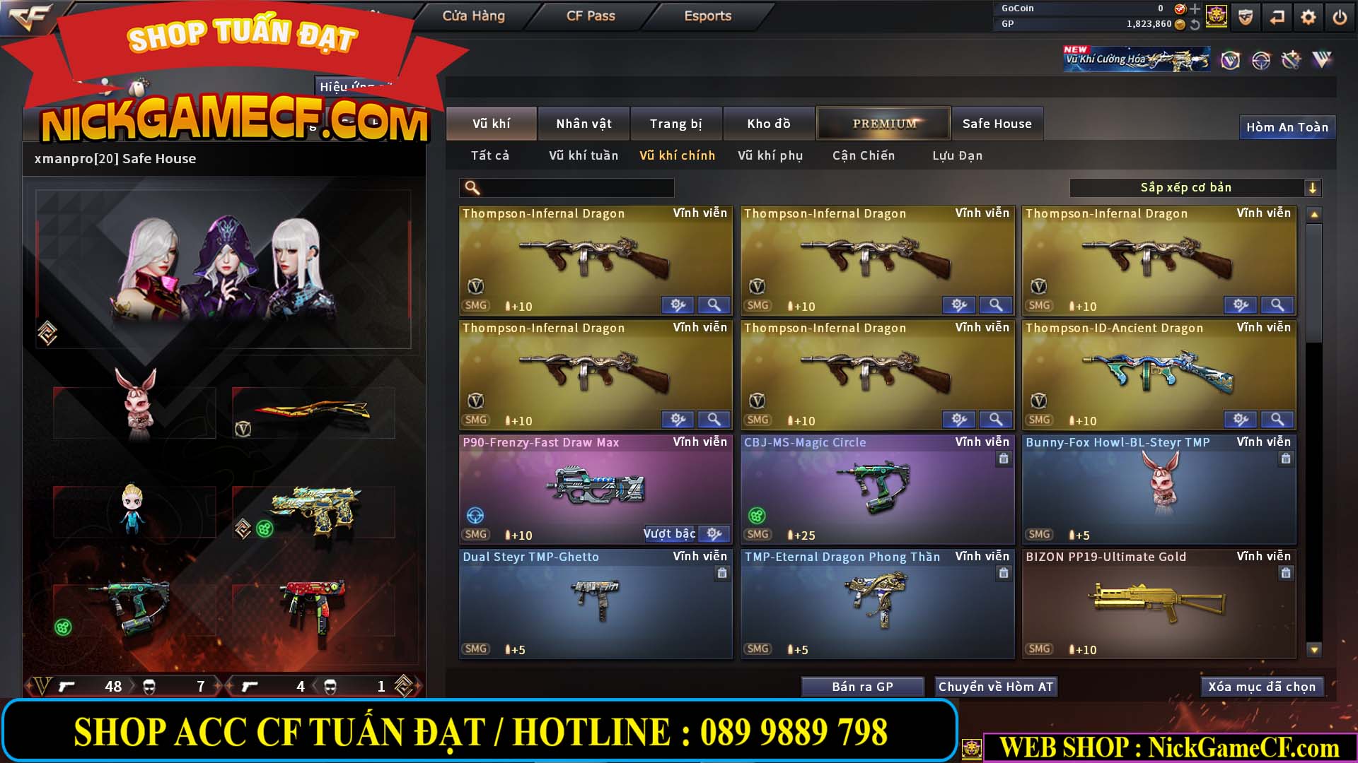 MÃ CF14547 - GIÁ : 9999K - SIÊU XỊN XÒ + 800 GO UP VIP7