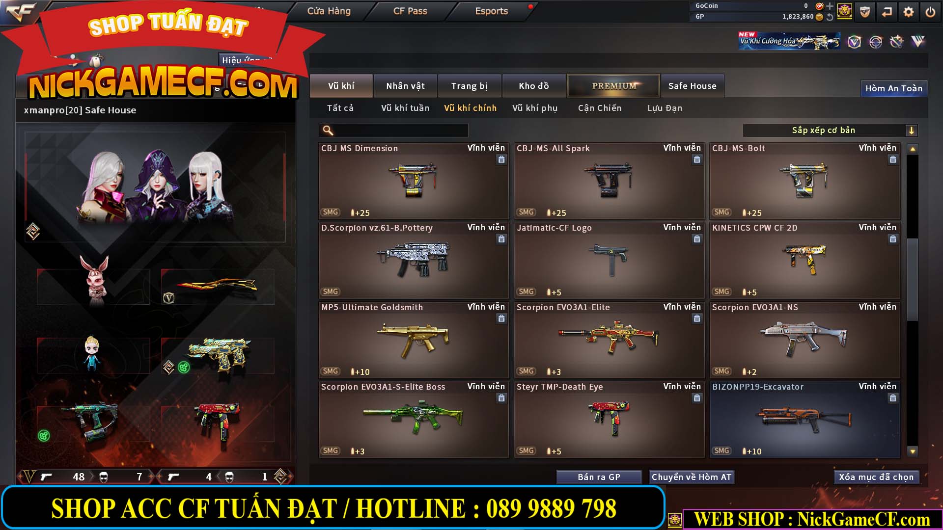 MÃ CF14547 - GIÁ : 9999K - SIÊU XỊN XÒ + 800 GO UP VIP7