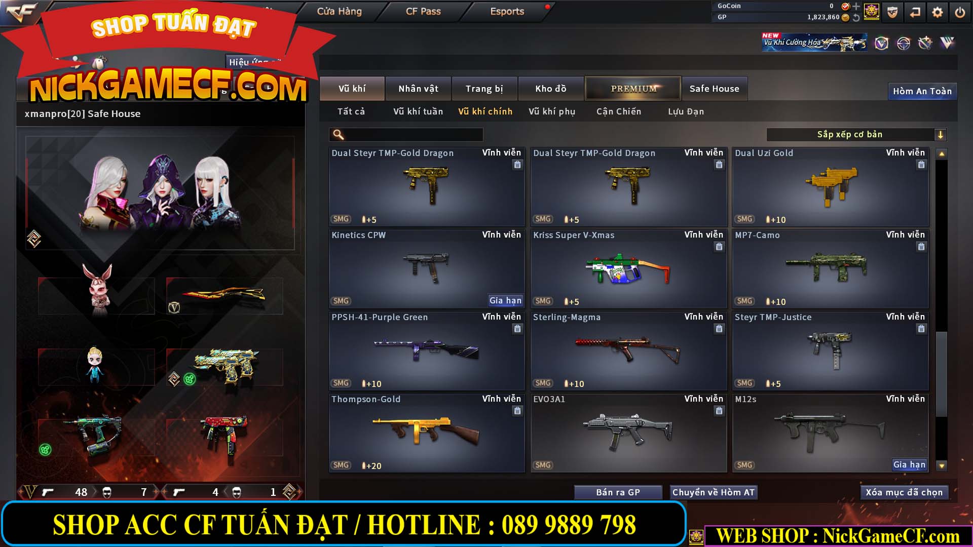 MÃ CF14547 - GIÁ : 9999K - SIÊU XỊN XÒ + 800 GO UP VIP7