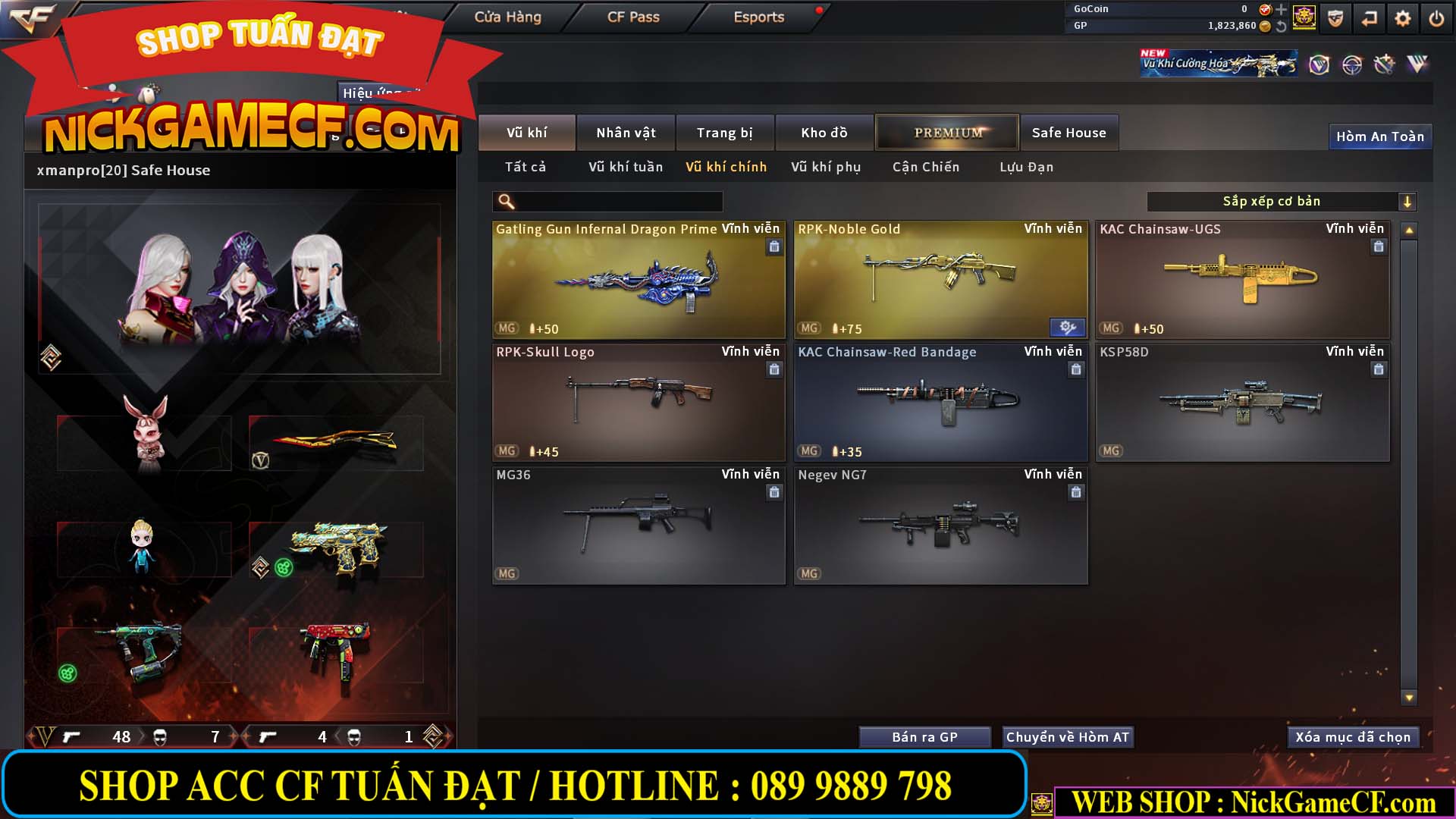 MÃ CF14547 - GIÁ : 9999K - SIÊU XỊN XÒ + 800 GO UP VIP7