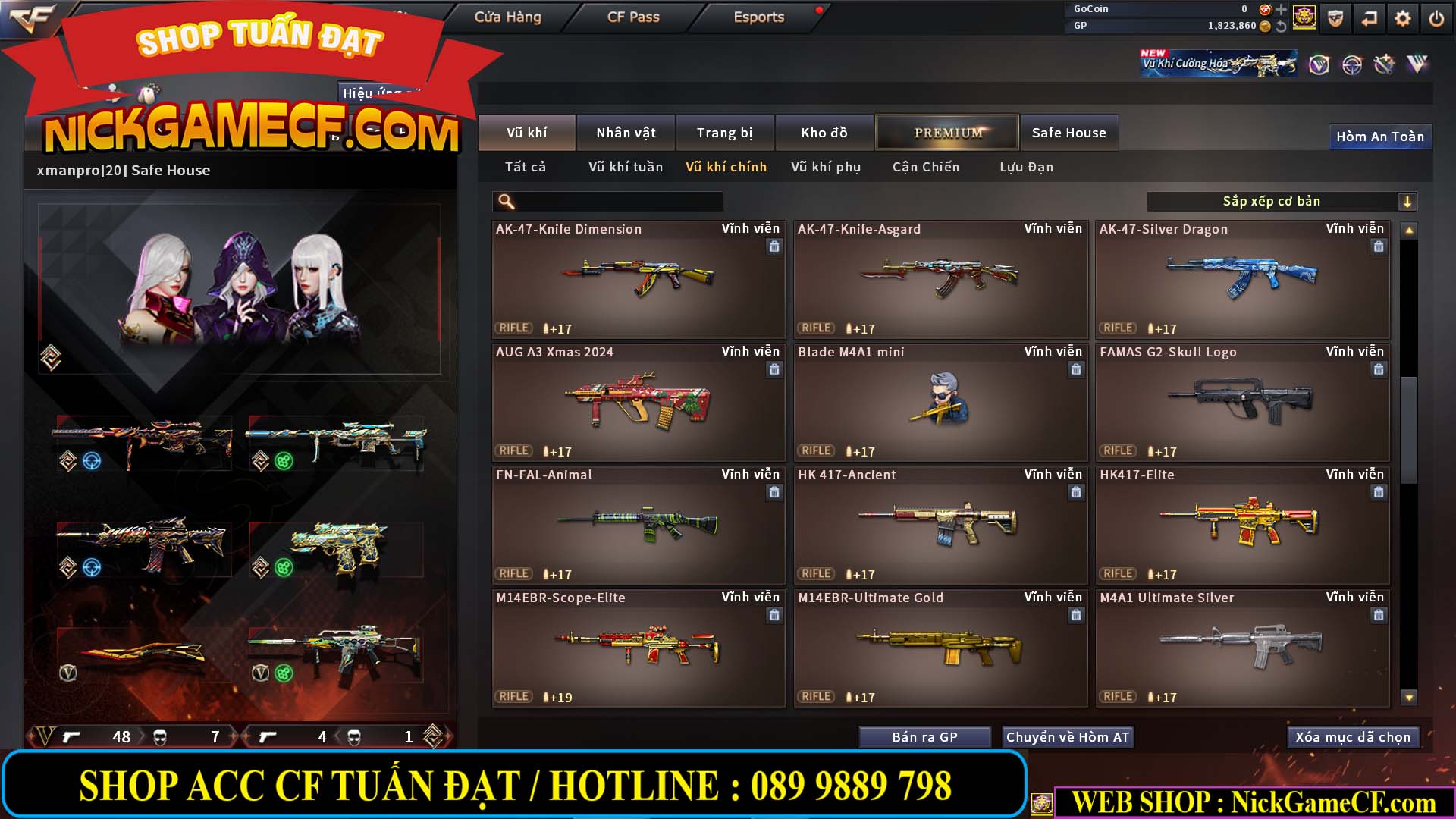 MÃ CF14547 - GIÁ : 9999K - SIÊU XỊN XÒ + 800 GO UP VIP7