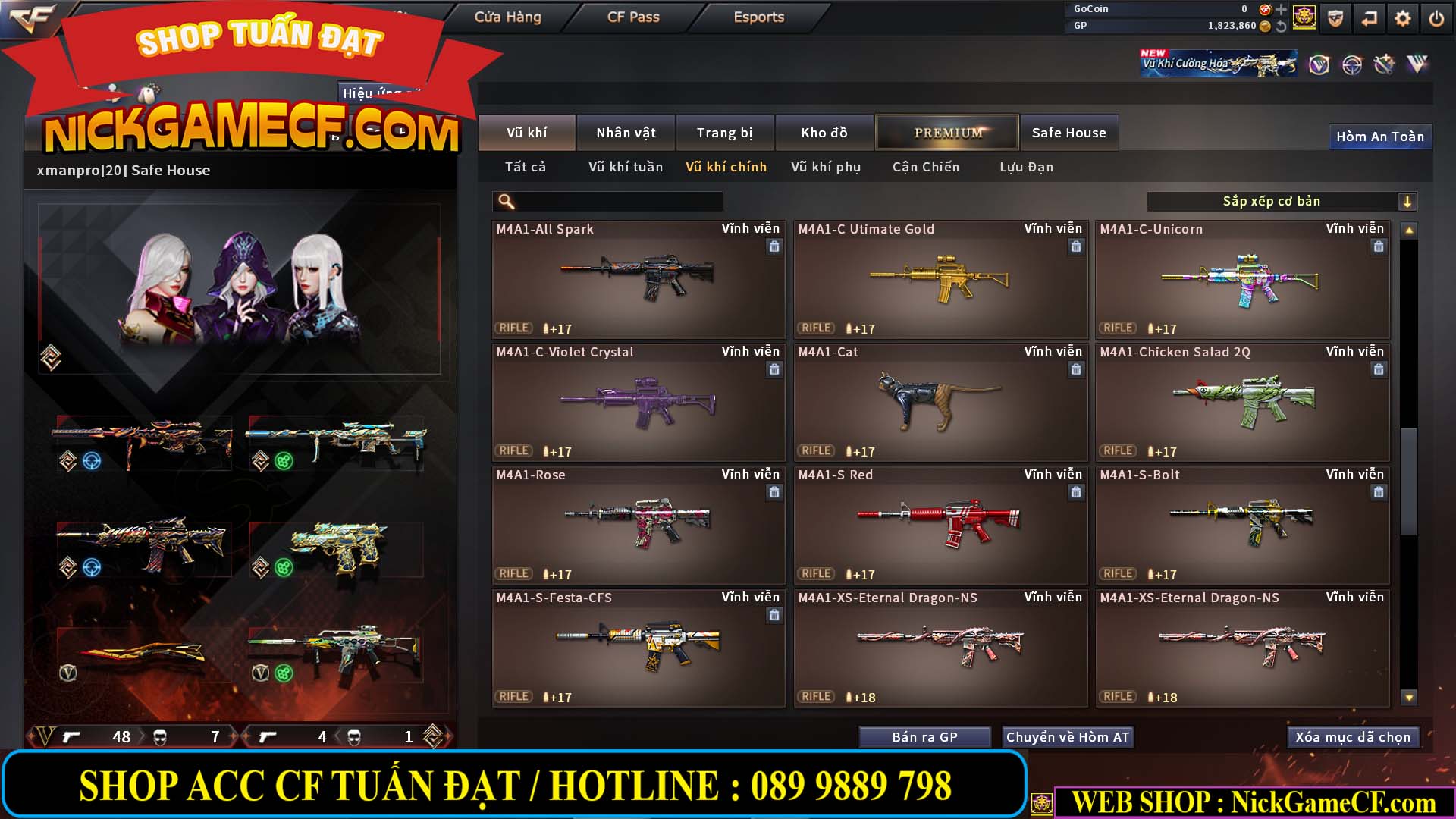 MÃ CF14547 - GIÁ : 9999K - SIÊU XỊN XÒ + 800 GO UP VIP7