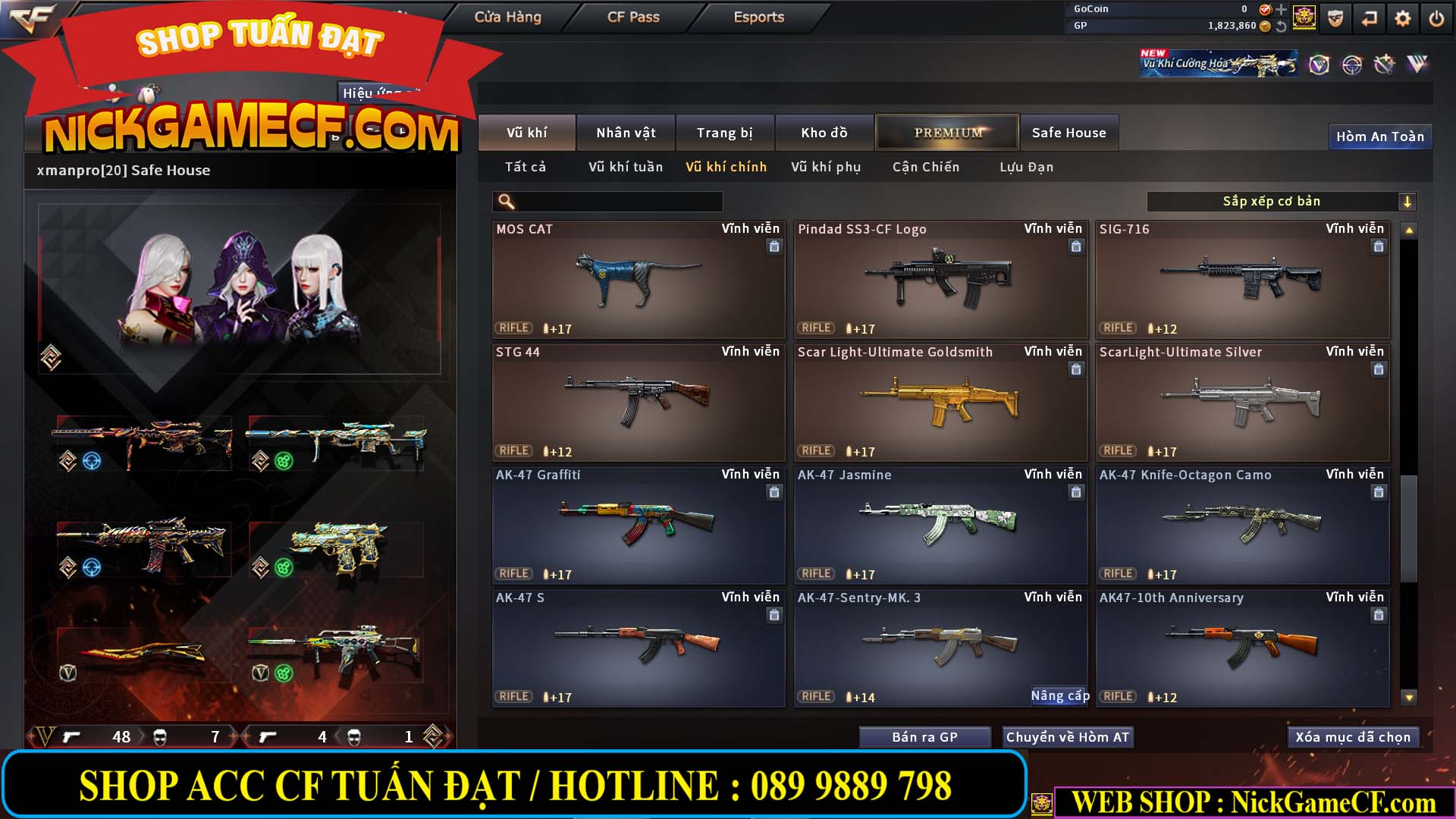 MÃ CF14547 - GIÁ : 9999K - SIÊU XỊN XÒ + 800 GO UP VIP7