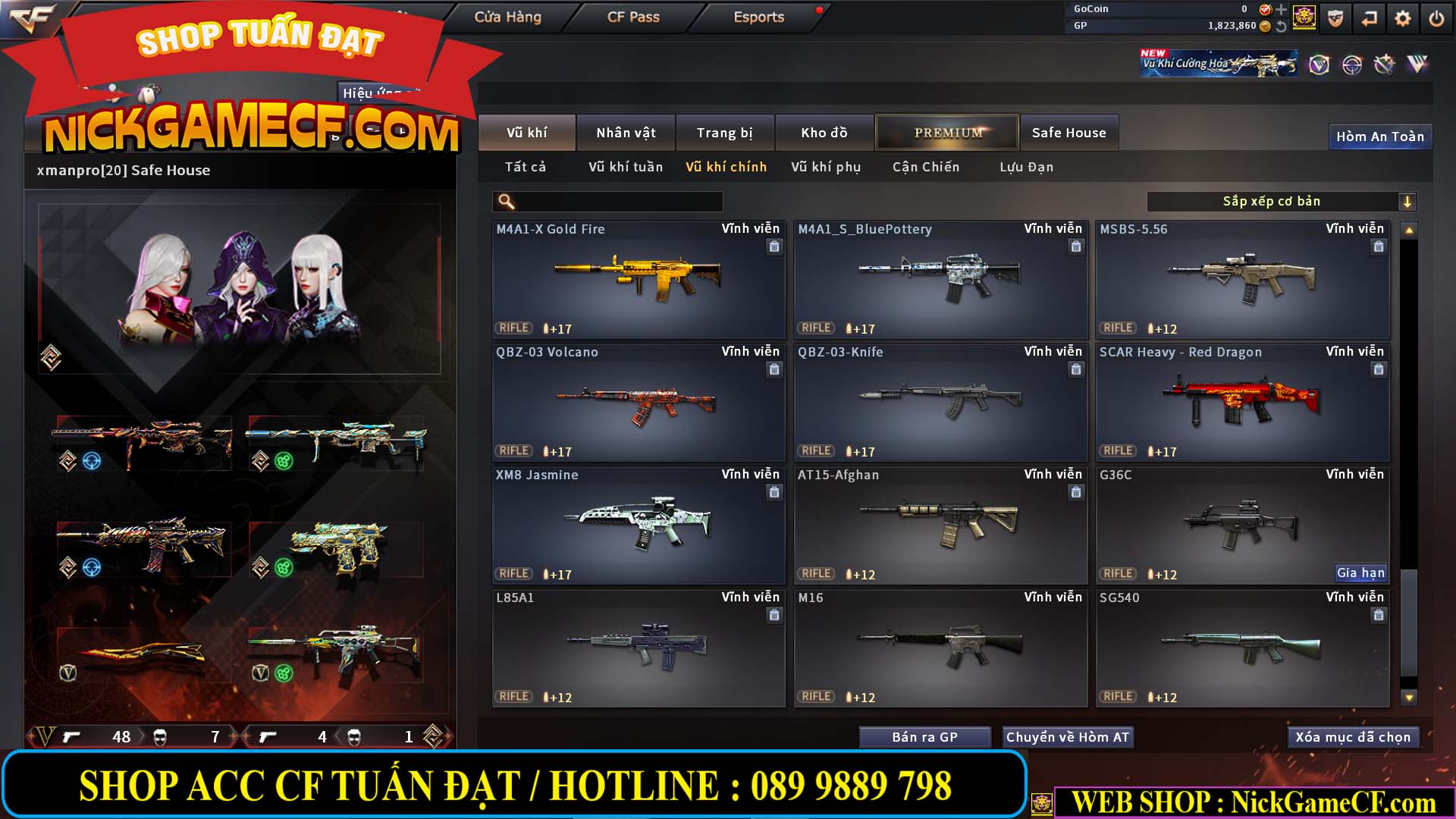 MÃ CF14547 - GIÁ : 9999K - SIÊU XỊN XÒ + 800 GO UP VIP7