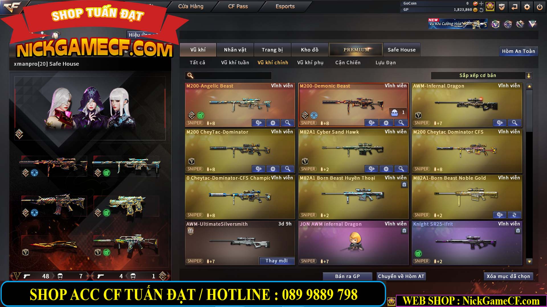 MÃ CF14547 - GIÁ : 9999K - SIÊU XỊN XÒ + 800 GO UP VIP7