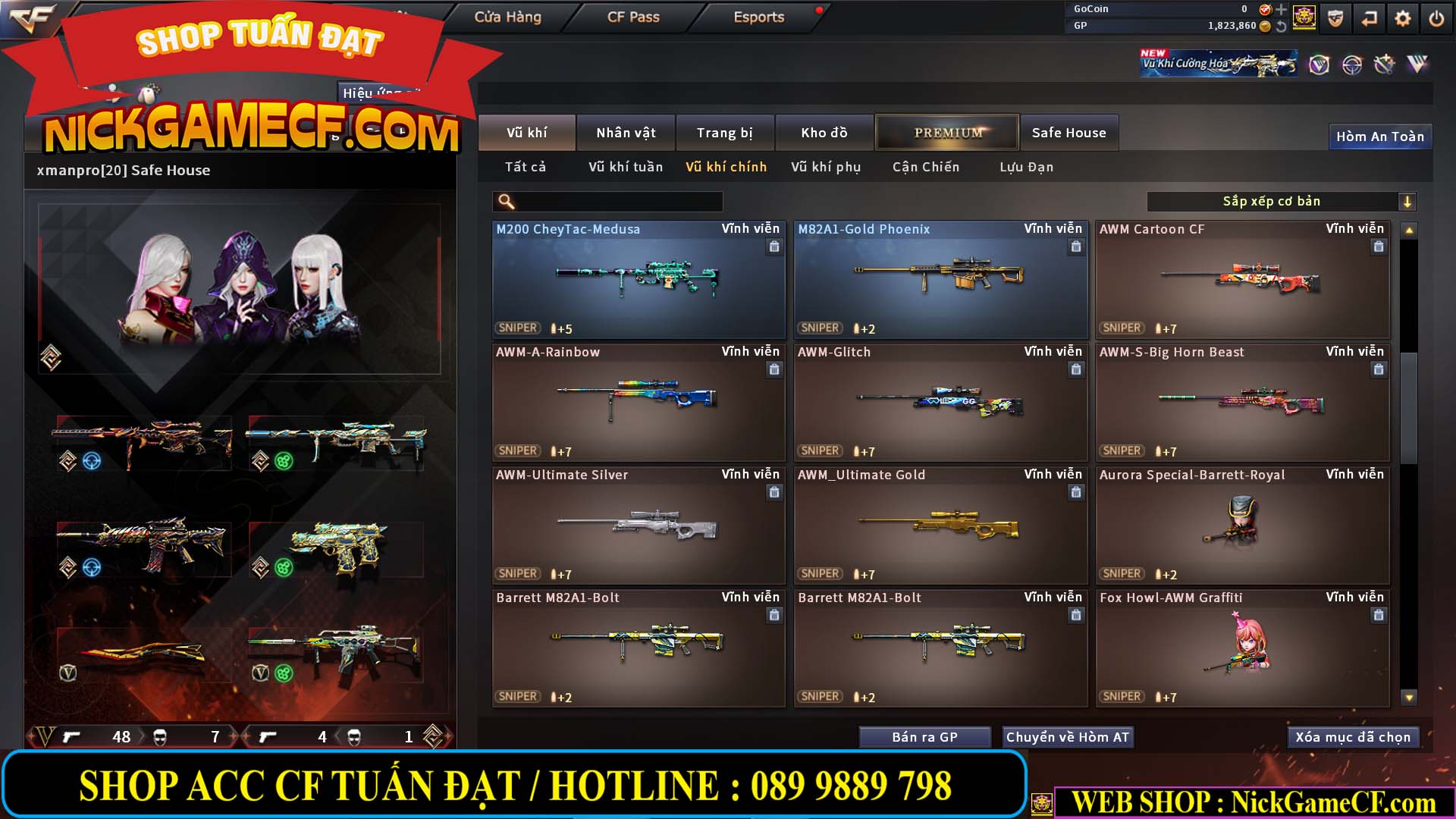 MÃ CF14547 - GIÁ : 9999K - SIÊU XỊN XÒ + 800 GO UP VIP7