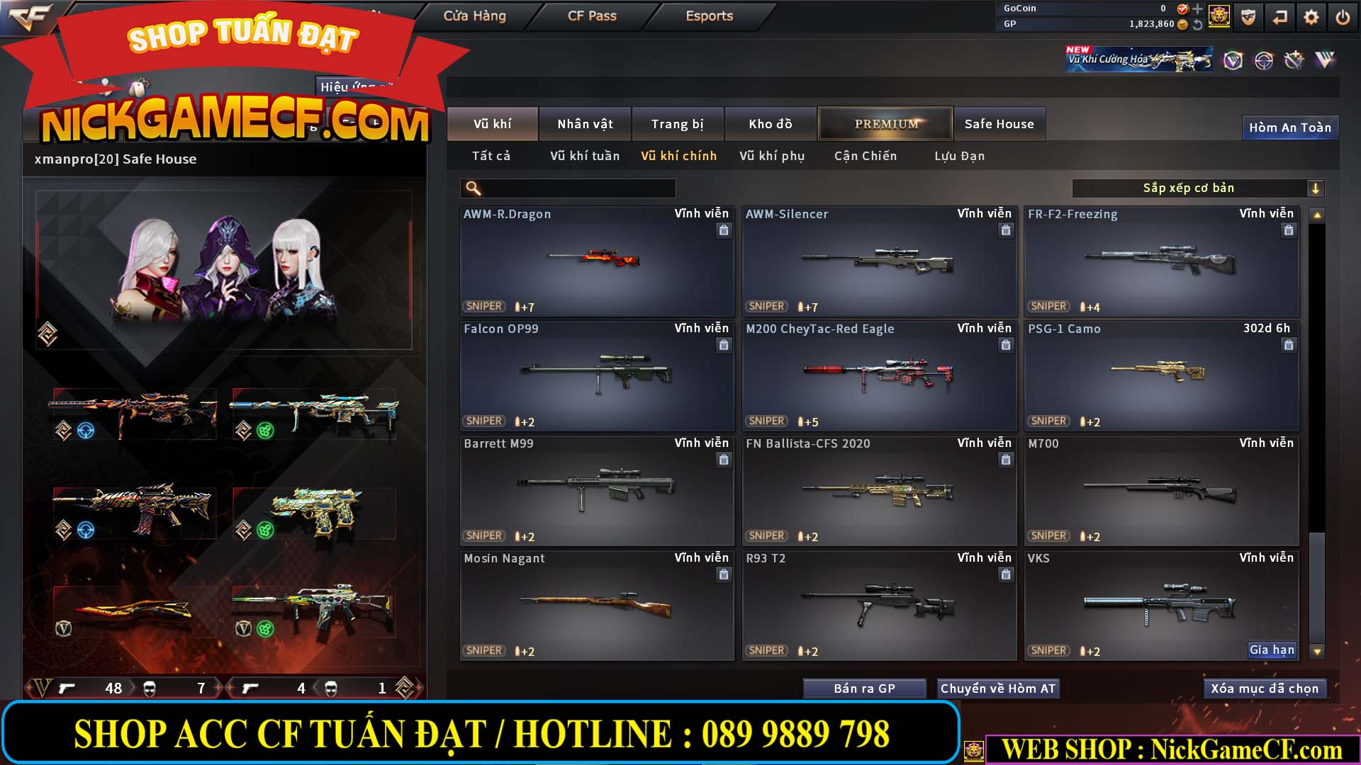 MÃ CF14547 - GIÁ : 9999K - SIÊU XỊN XÒ + 800 GO UP VIP7