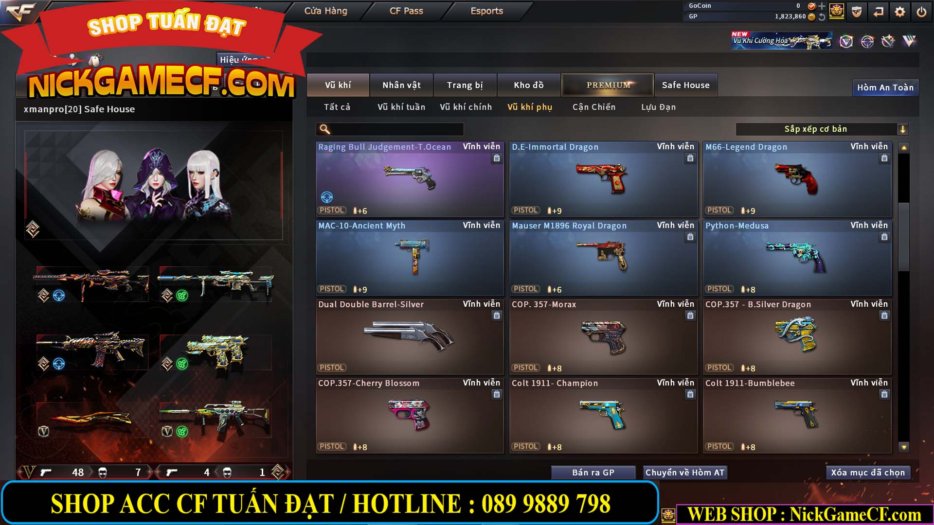 MÃ CF14547 - GIÁ : 9999K - SIÊU XỊN XÒ + 800 GO UP VIP7