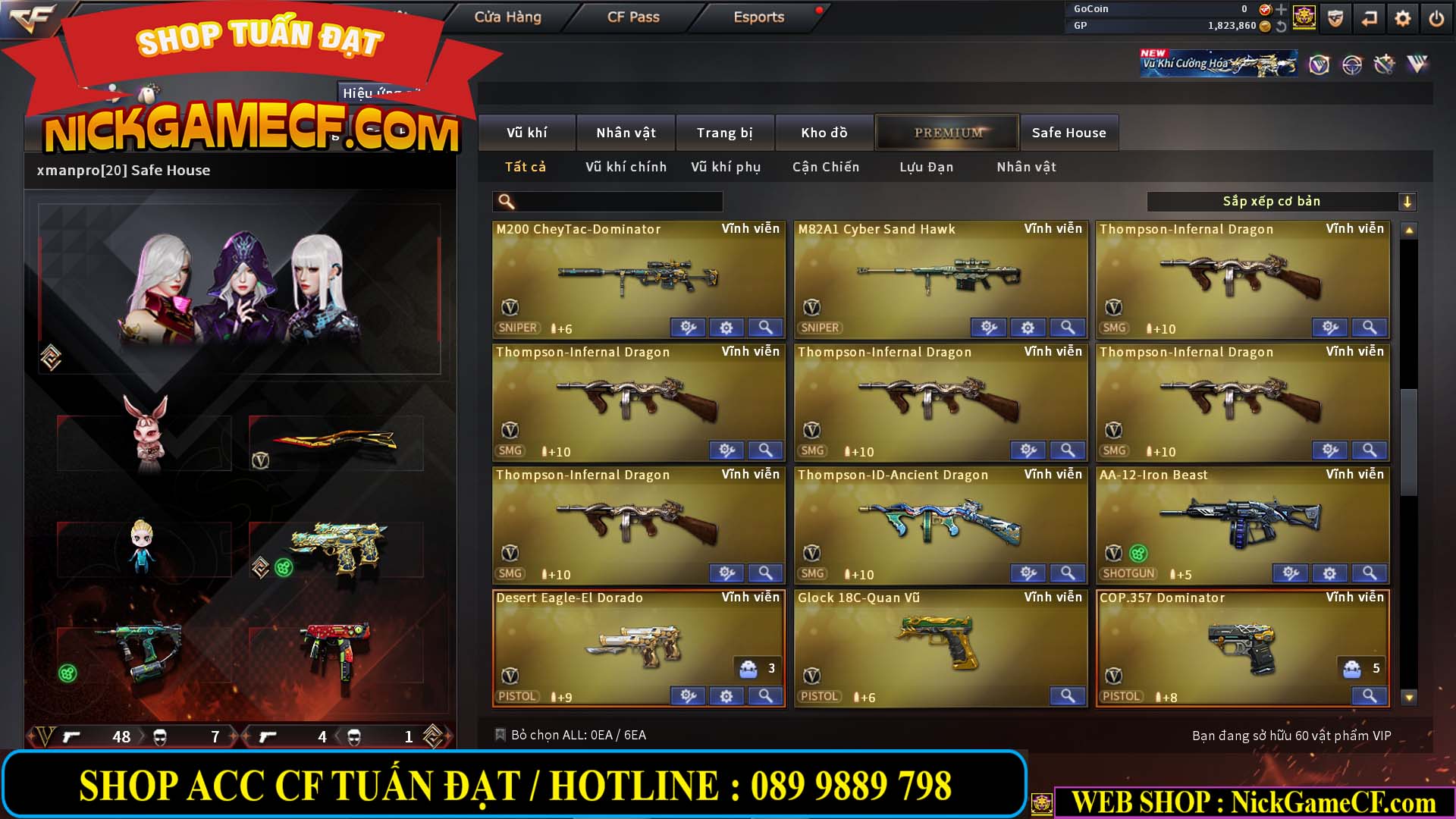 MÃ CF14547 - GIÁ : 9999K - SIÊU XỊN XÒ + 800 GO UP VIP7