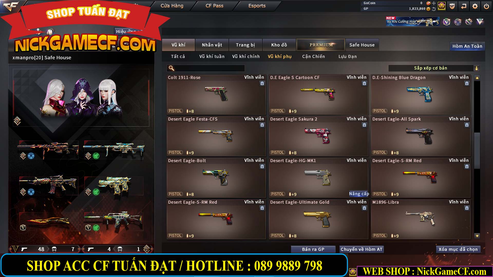 MÃ CF14547 - GIÁ : 9999K - SIÊU XỊN XÒ + 800 GO UP VIP7