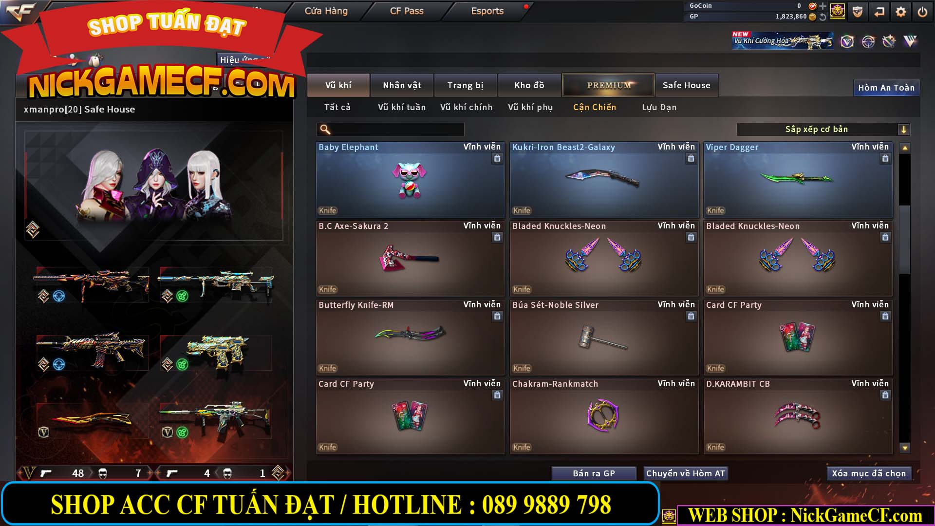 MÃ CF14547 - GIÁ : 9999K - SIÊU XỊN XÒ + 800 GO UP VIP7