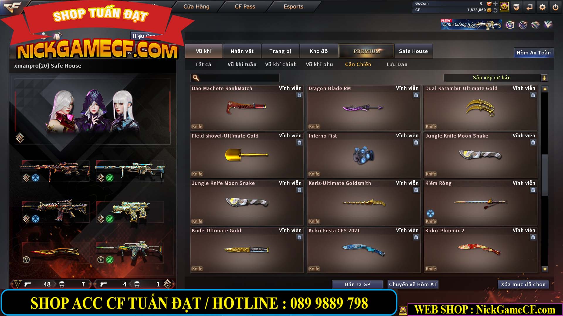 MÃ CF14547 - GIÁ : 9999K - SIÊU XỊN XÒ + 800 GO UP VIP7