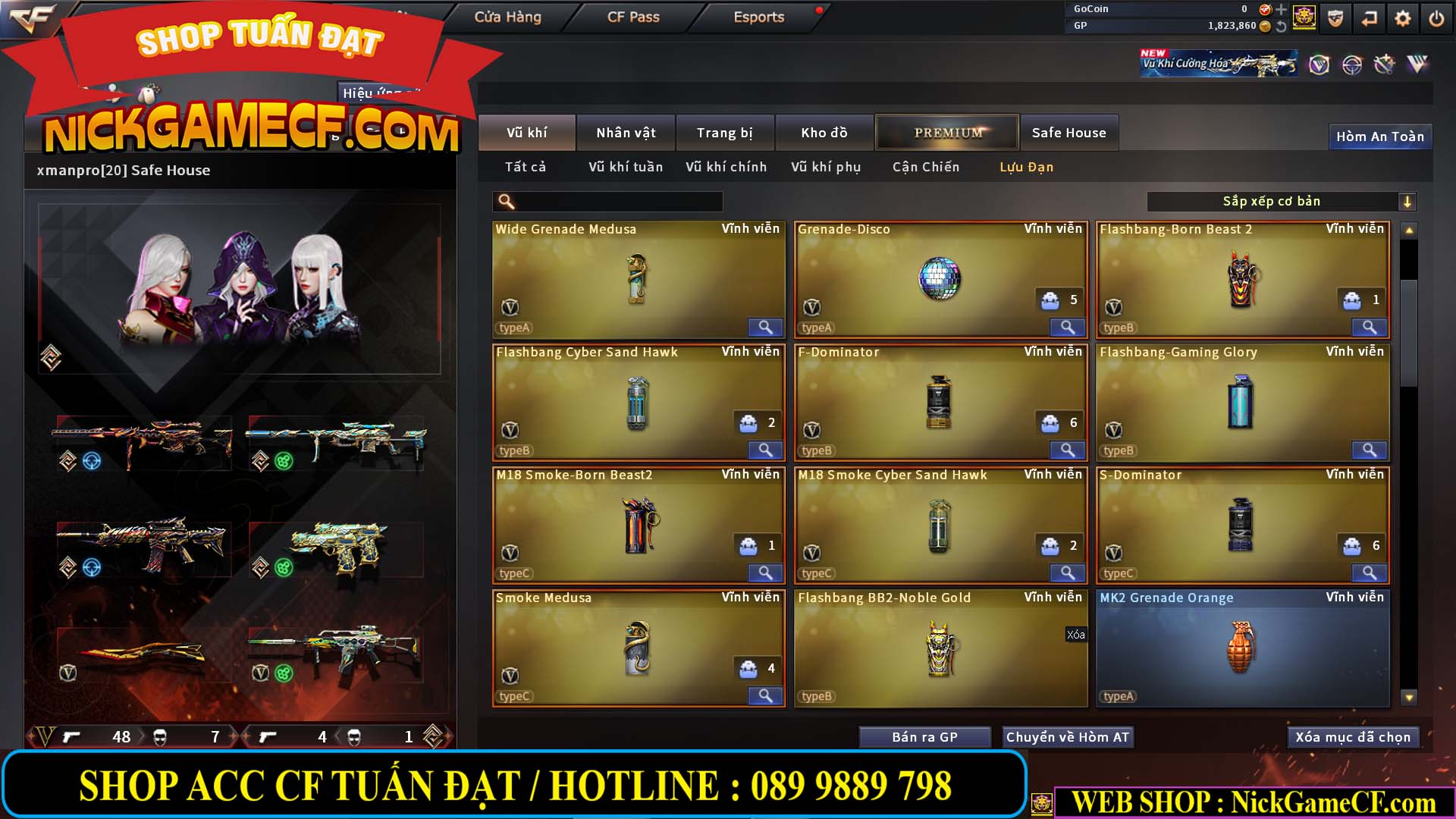 MÃ CF14547 - GIÁ : 9999K - SIÊU XỊN XÒ + 800 GO UP VIP7