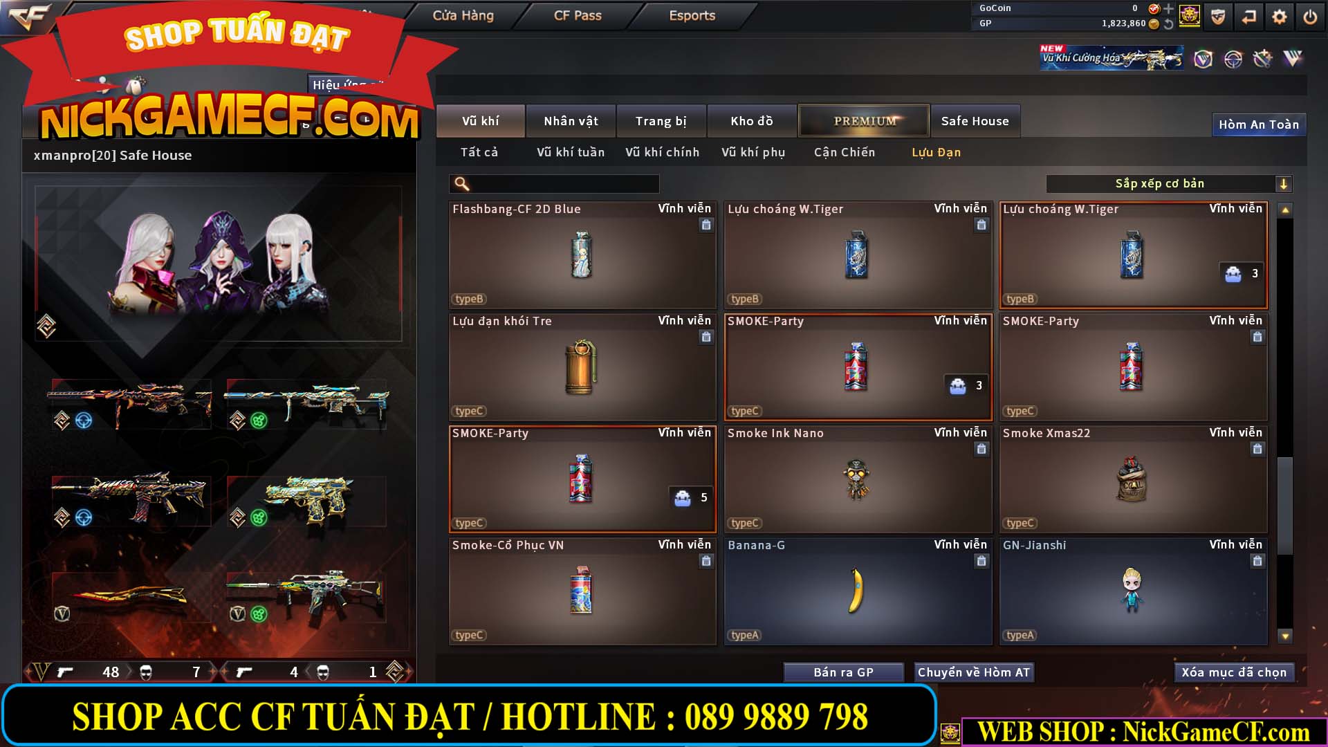 MÃ CF14547 - GIÁ : 9999K - SIÊU XỊN XÒ + 800 GO UP VIP7