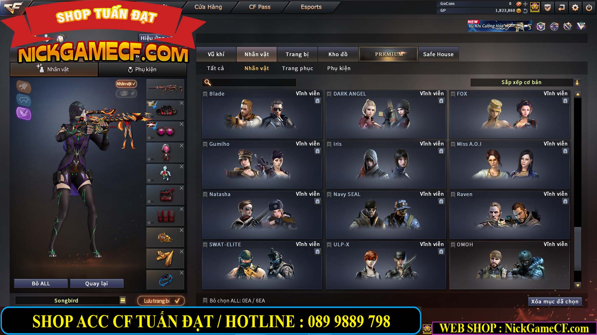 MÃ CF14547 - GIÁ : 9999K - SIÊU XỊN XÒ + 800 GO UP VIP7