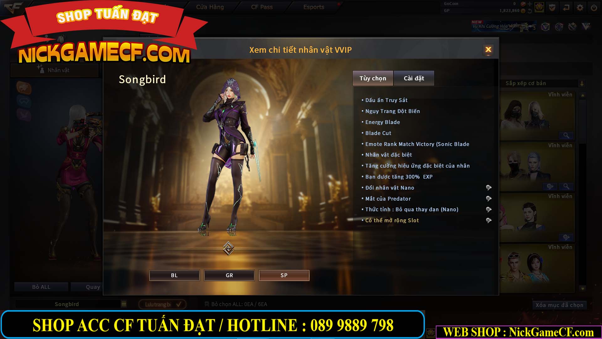 MÃ CF14547 - GIÁ : 9999K - SIÊU XỊN XÒ + 800 GO UP VIP7