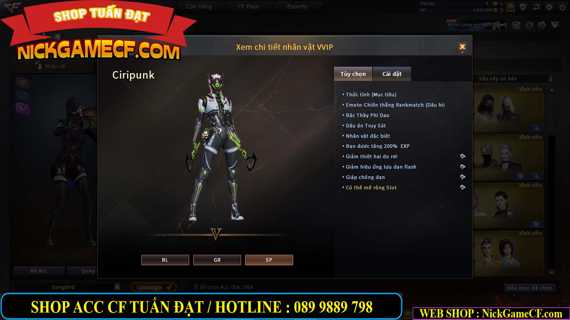 MÃ CF14547 - GIÁ : 9999K - SIÊU XỊN XÒ + 800 GO UP VIP7