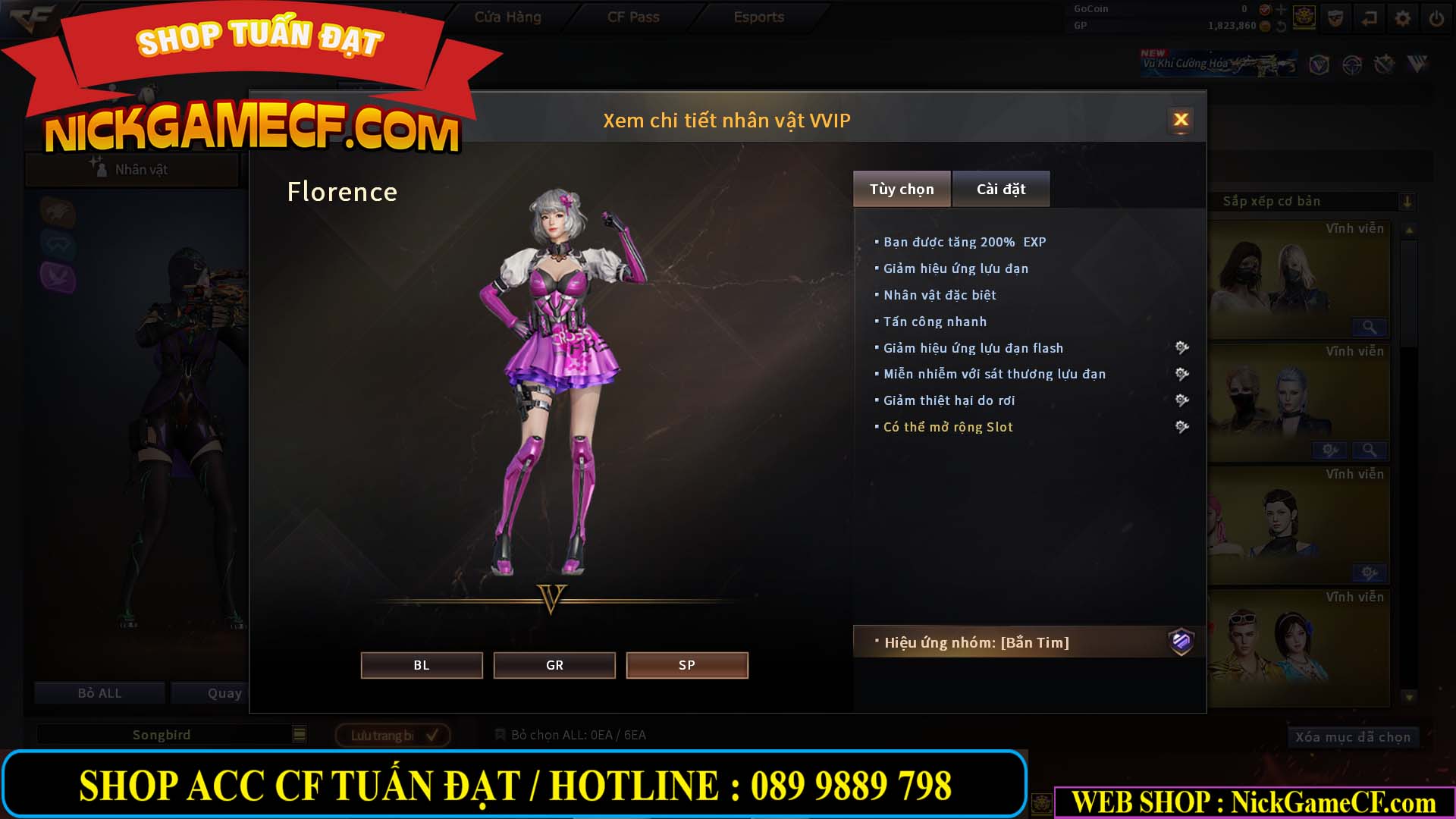 MÃ CF14547 - GIÁ : 9999K - SIÊU XỊN XÒ + 800 GO UP VIP7