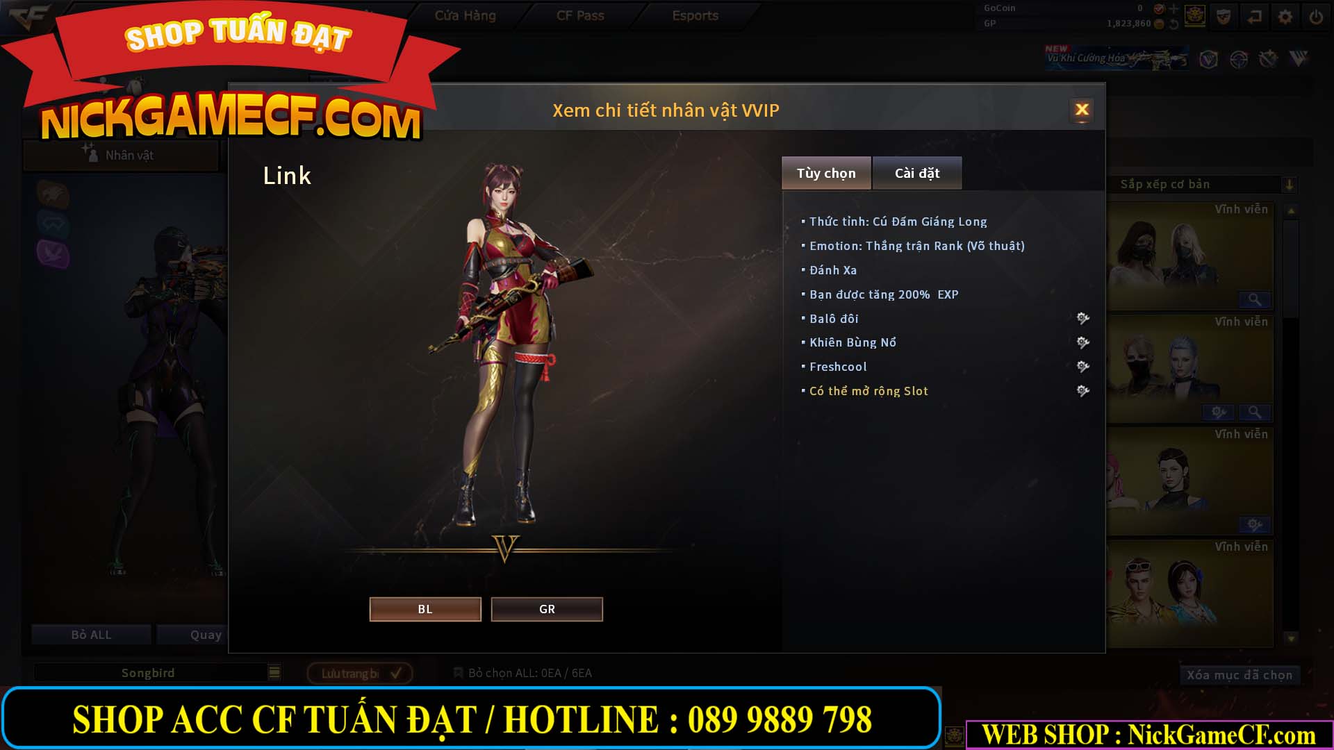 MÃ CF14547 - GIÁ : 9999K - SIÊU XỊN XÒ + 800 GO UP VIP7