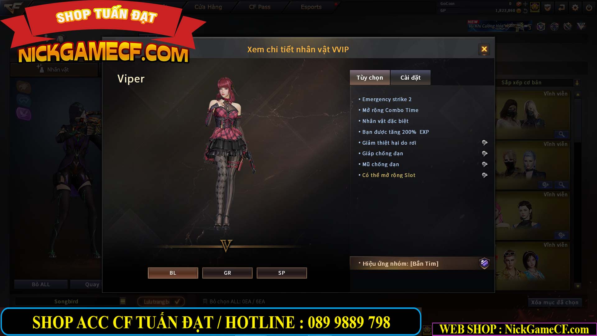 MÃ CF14547 - GIÁ : 9999K - SIÊU XỊN XÒ + 800 GO UP VIP7