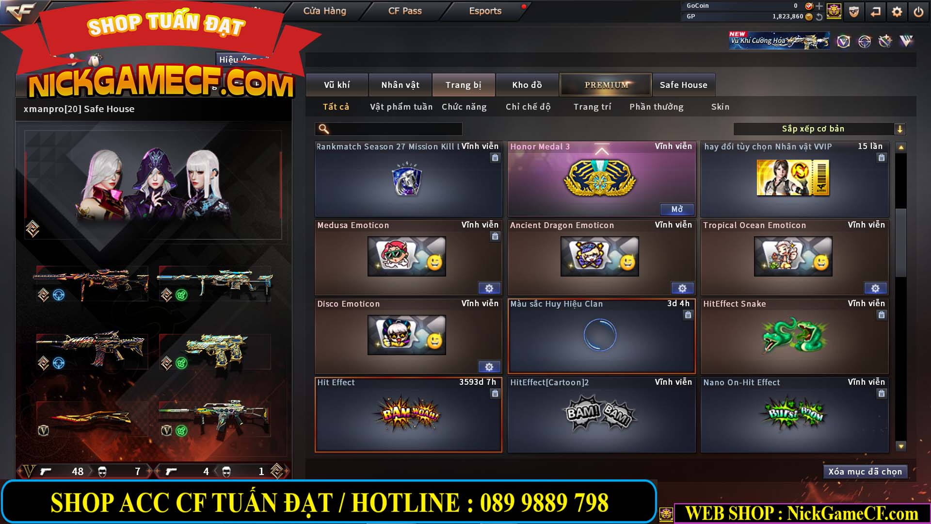 MÃ CF14547 - GIÁ : 9999K - SIÊU XỊN XÒ + 800 GO UP VIP7