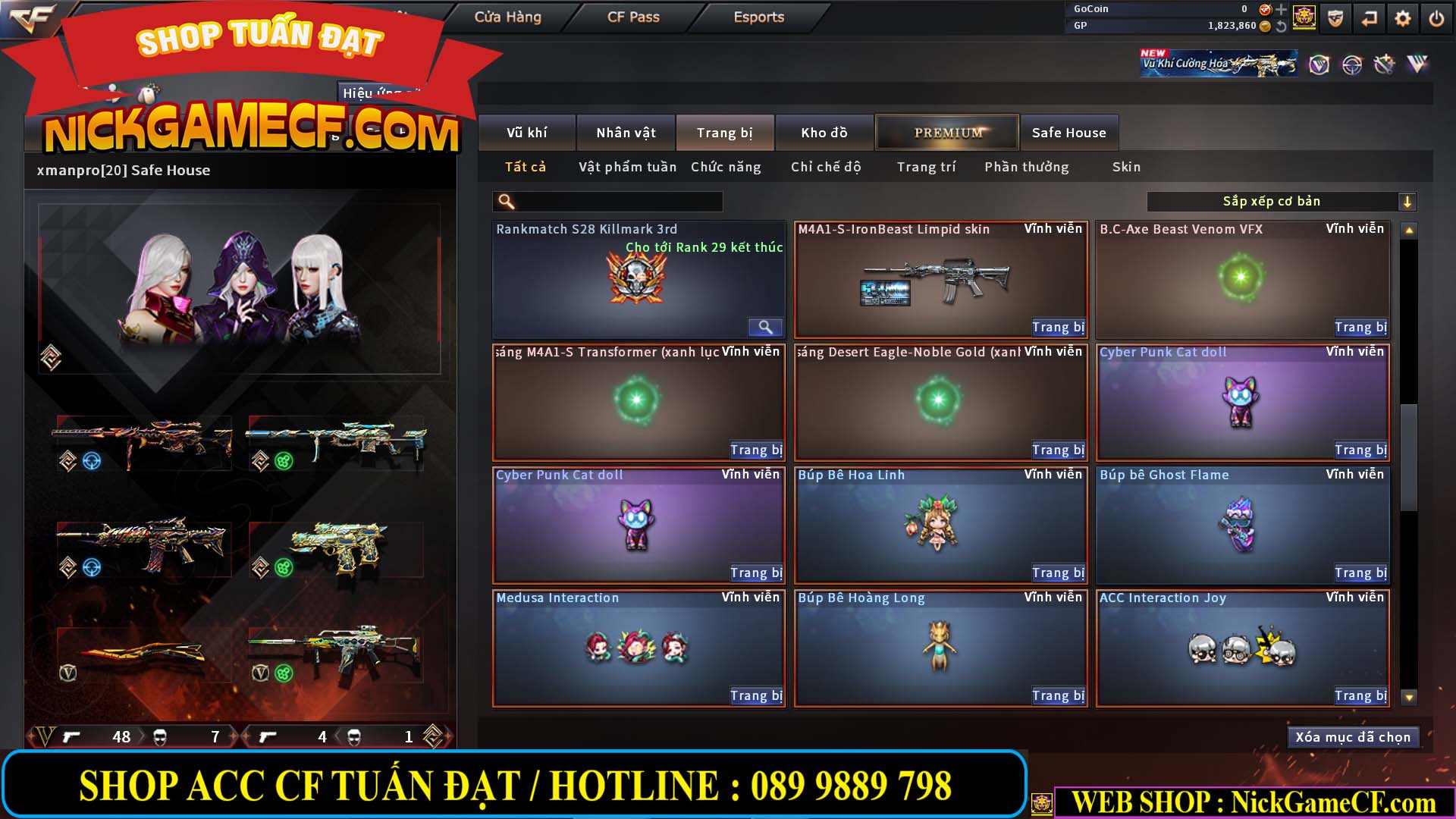 MÃ CF14547 - GIÁ : 9999K - SIÊU XỊN XÒ + 800 GO UP VIP7