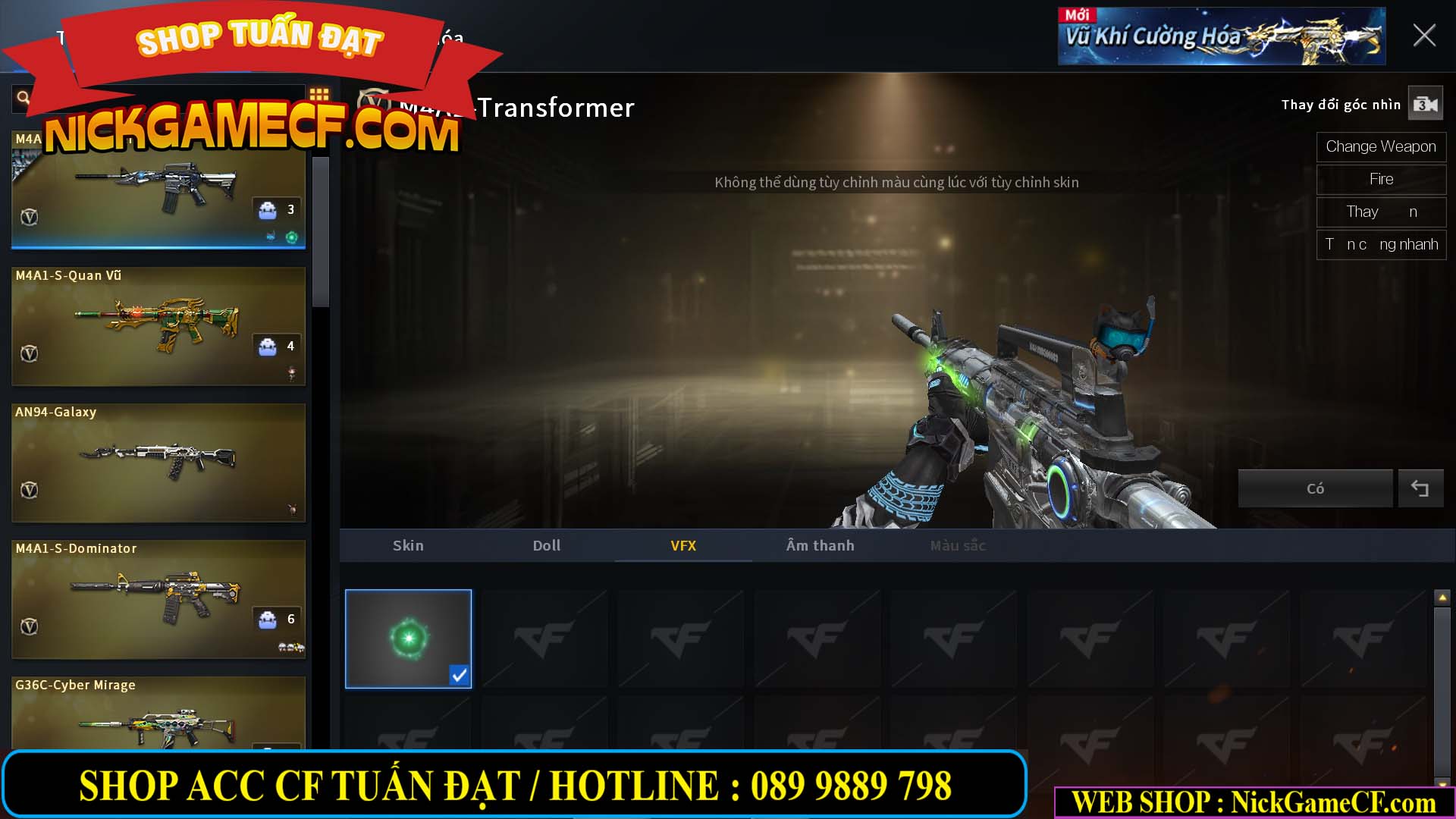 MÃ CF14547 - GIÁ : 9999K - SIÊU XỊN XÒ + 800 GO UP VIP7