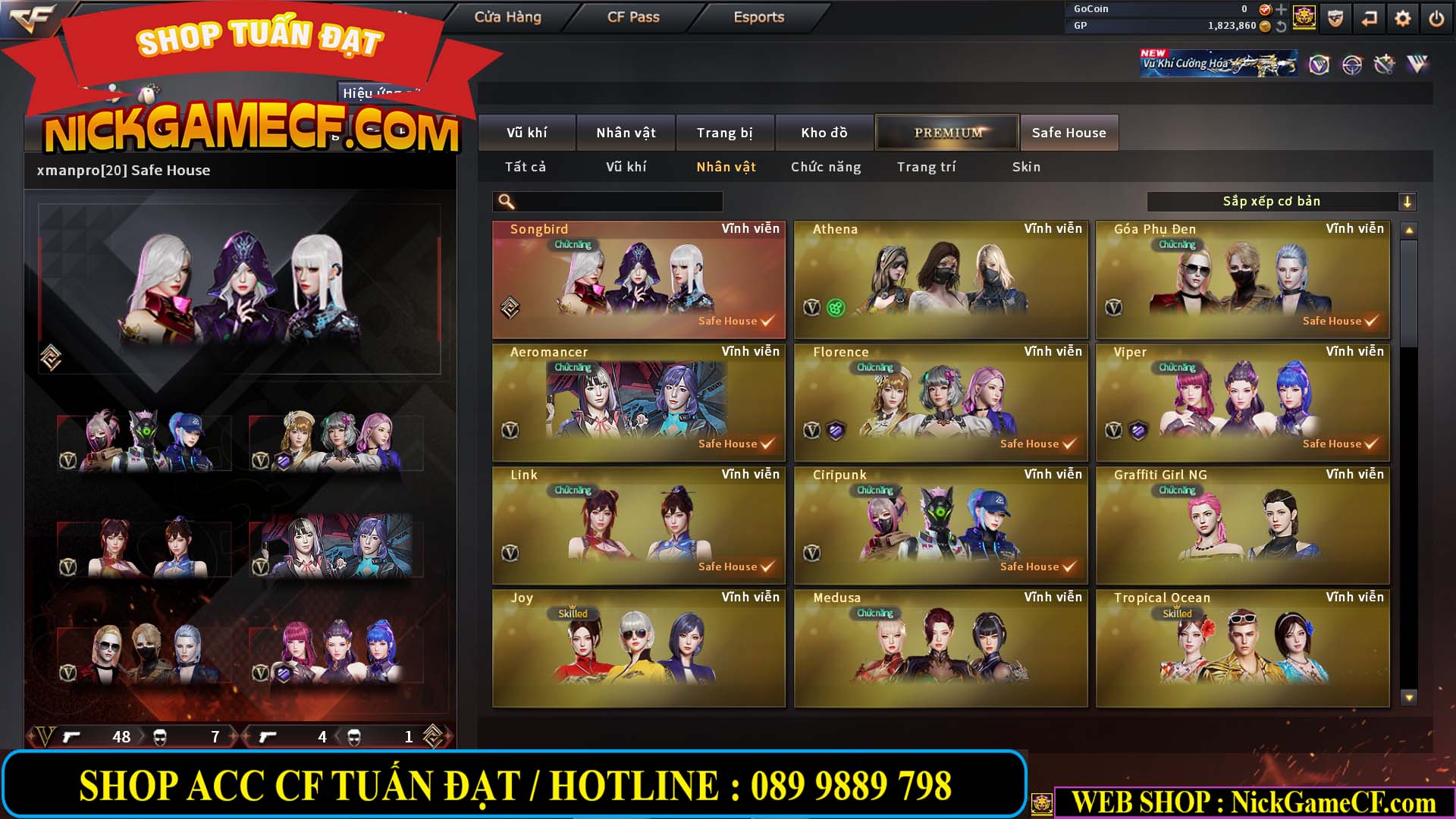 MÃ CF14547 - GIÁ : 9999K - SIÊU XỊN XÒ + 800 GO UP VIP7