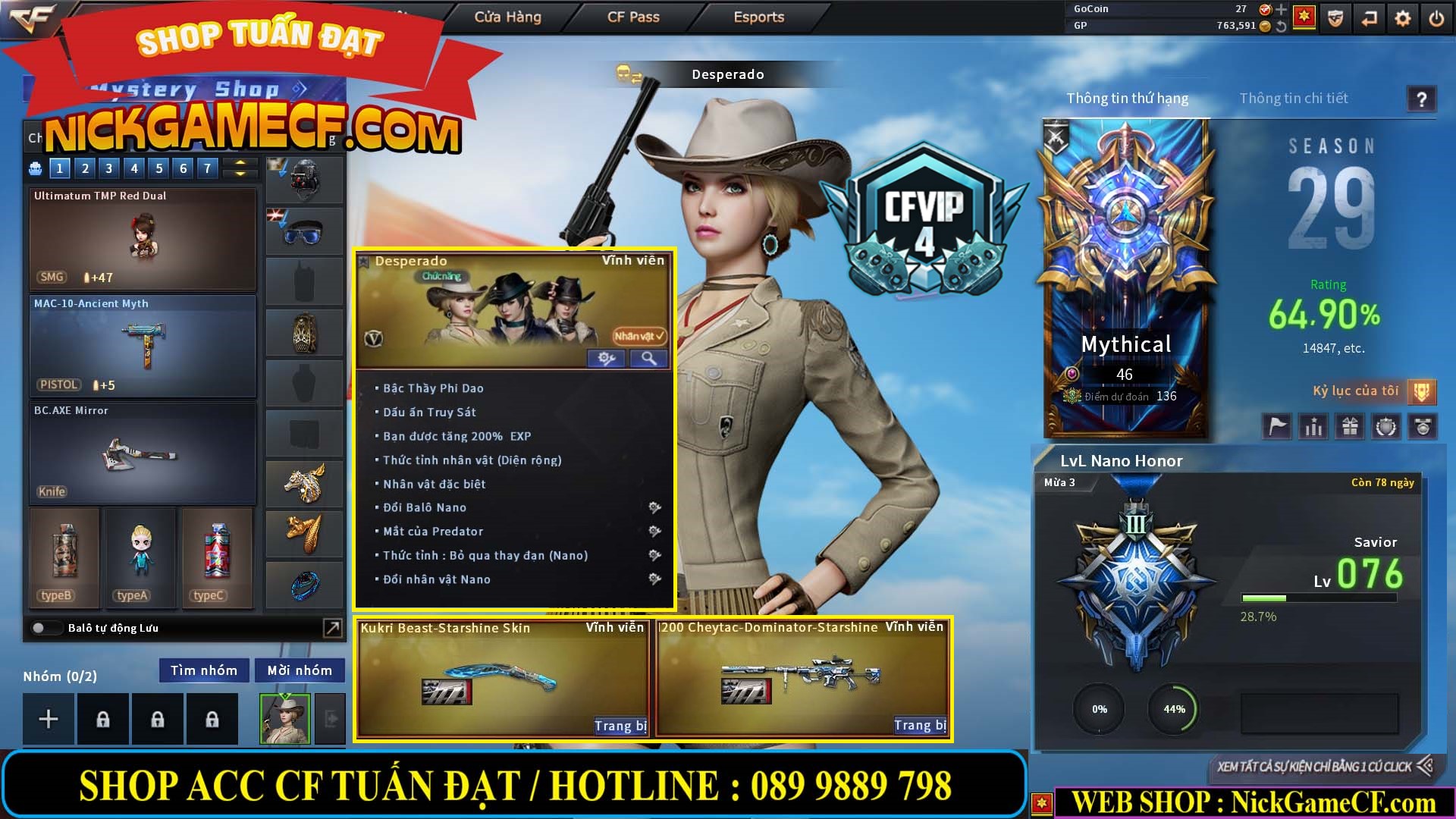 MÃ CF14559 - GIÁ : 6M2 - CHIẾN FULL ZOM ĐẸP - VIP4