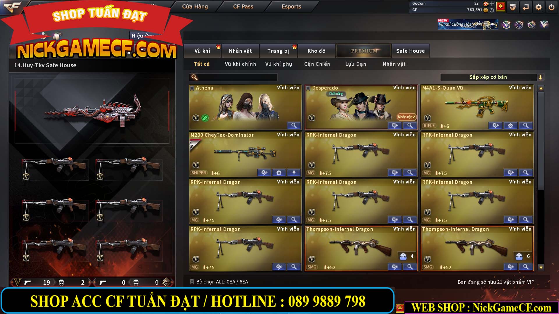 MÃ CF14559 - GIÁ : 6M2 - CHIẾN FULL ZOM ĐẸP - VIP4