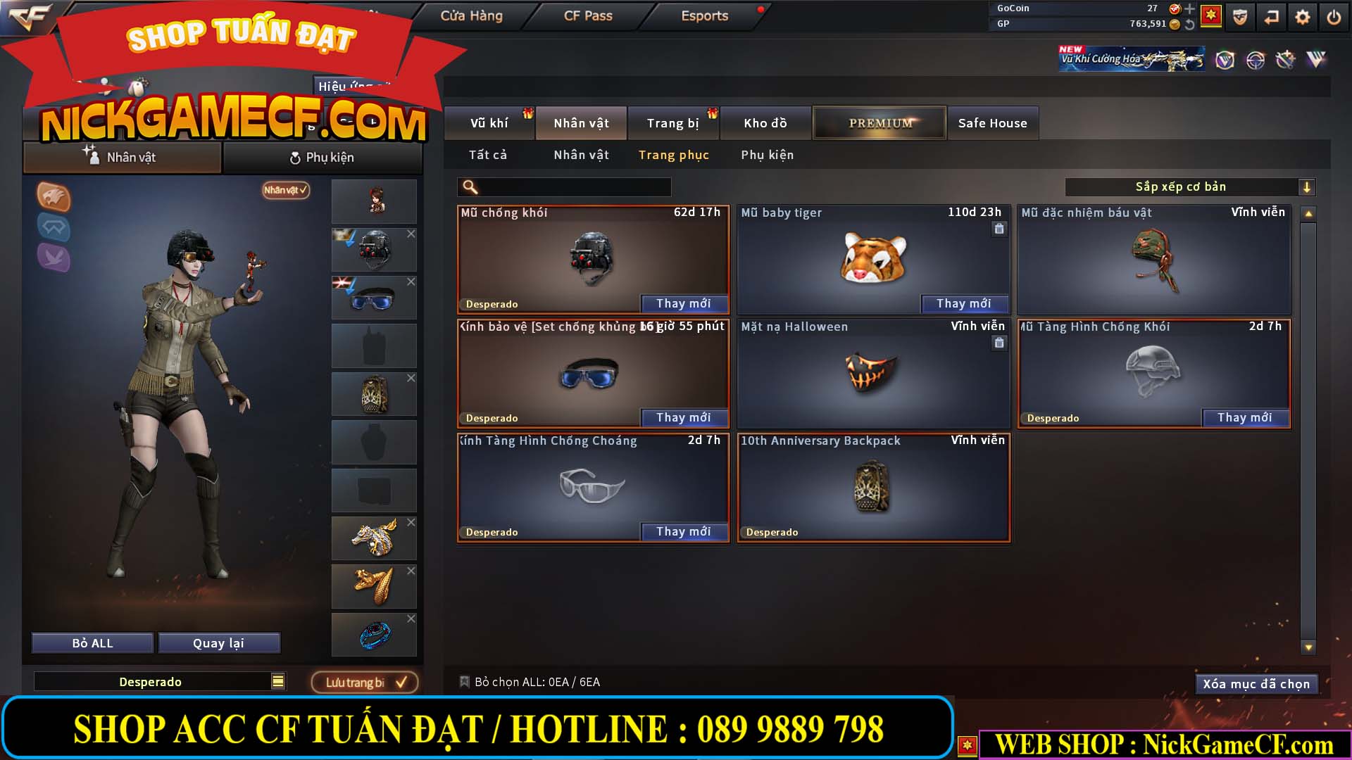 MÃ CF14559 - GIÁ : 6M2 - CHIẾN FULL ZOM ĐẸP - VIP4