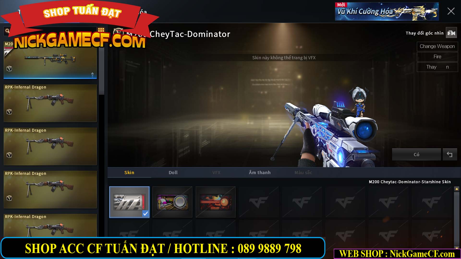 MÃ CF14559 - GIÁ : 6M2 - CHIẾN FULL ZOM ĐẸP - VIP4