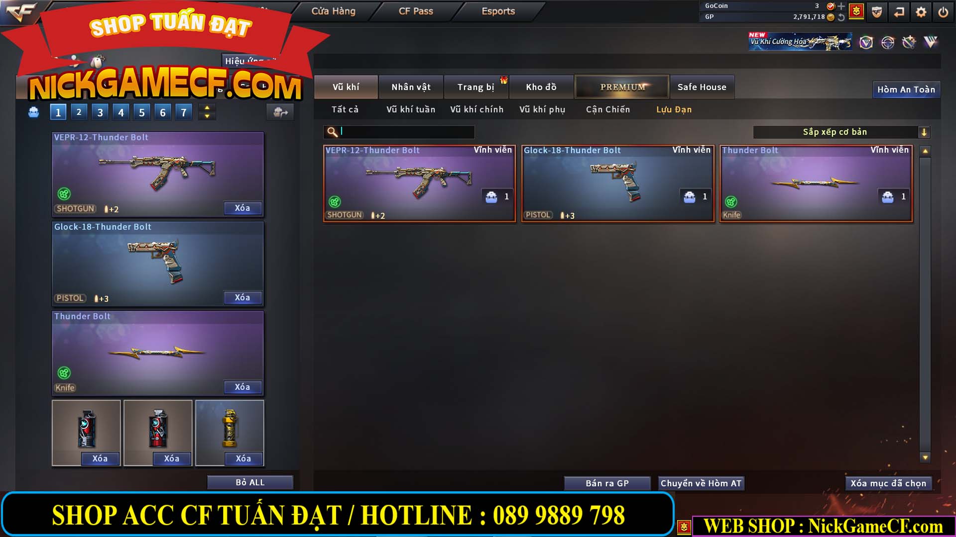 MÃ CF14705 - GIÁ : 8888K - CHIẾN ZOM XỊN - C4 XINH - 34 VIP - VIP6 WEB